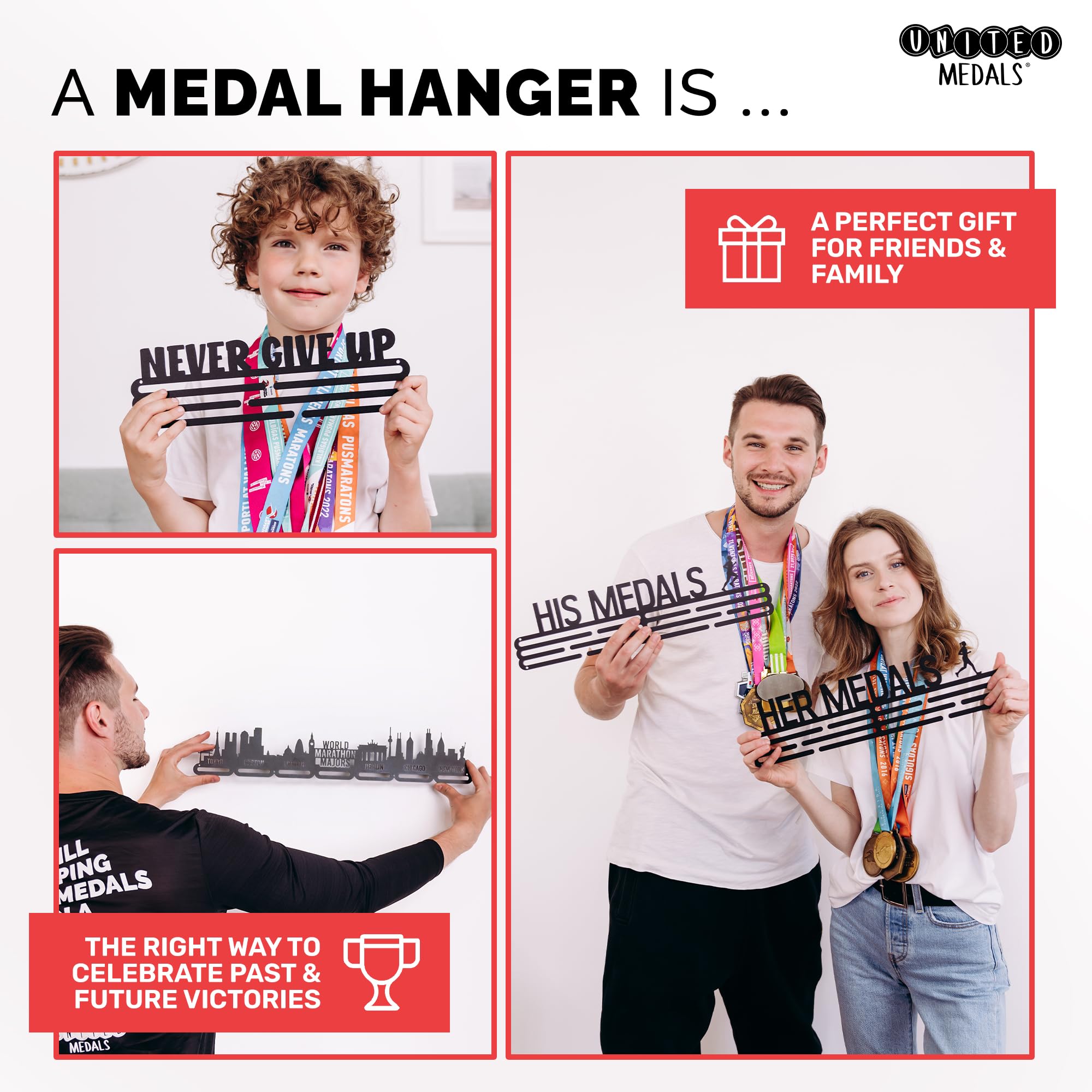 Beast Mode Medal Holder - Heavy Duty Steel Medal Hanger Display Rack for Awards & Trophies - Perfect for Sports Competitions, Military Honors & Home Decor