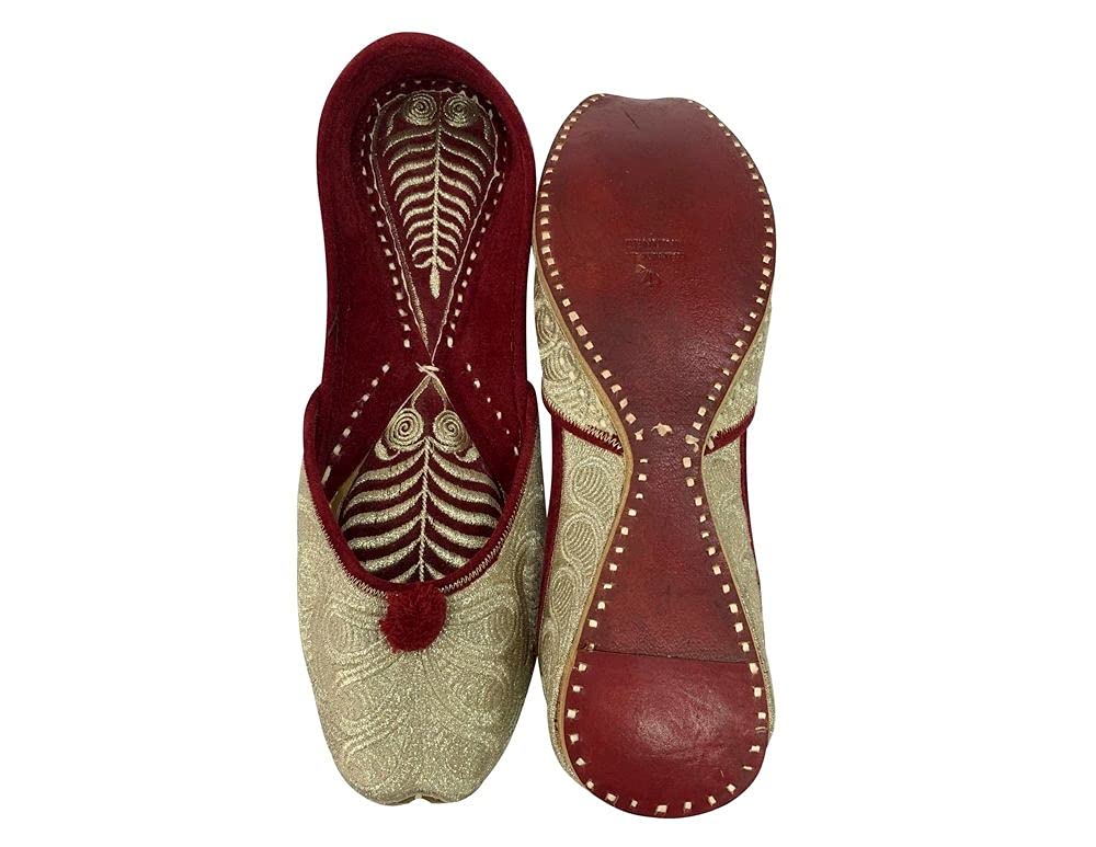 Handmade Indian Beaded Jutti Flats for Women | Traditional Ethnic Bohemian Sandals | Perfect for Festivals, Weddings & Cultural Events