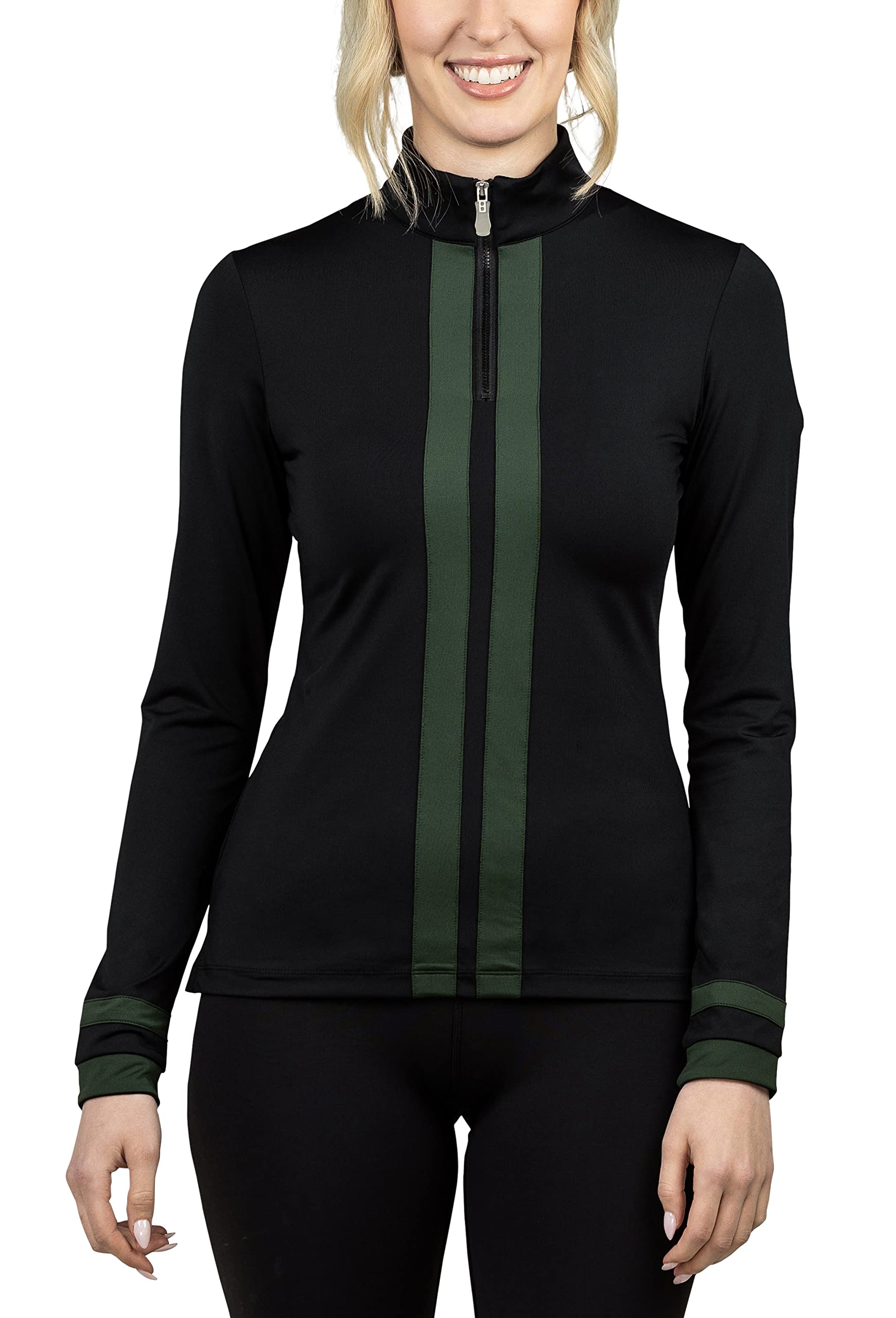 Kastel Denmark Women's Long Sleeve UPF 30+ Sun Protection Shirt | 1/4 Zip Athletic Top for Hiking, Running & Outdoor Activities | Breathable Mediumweight Performance Wear