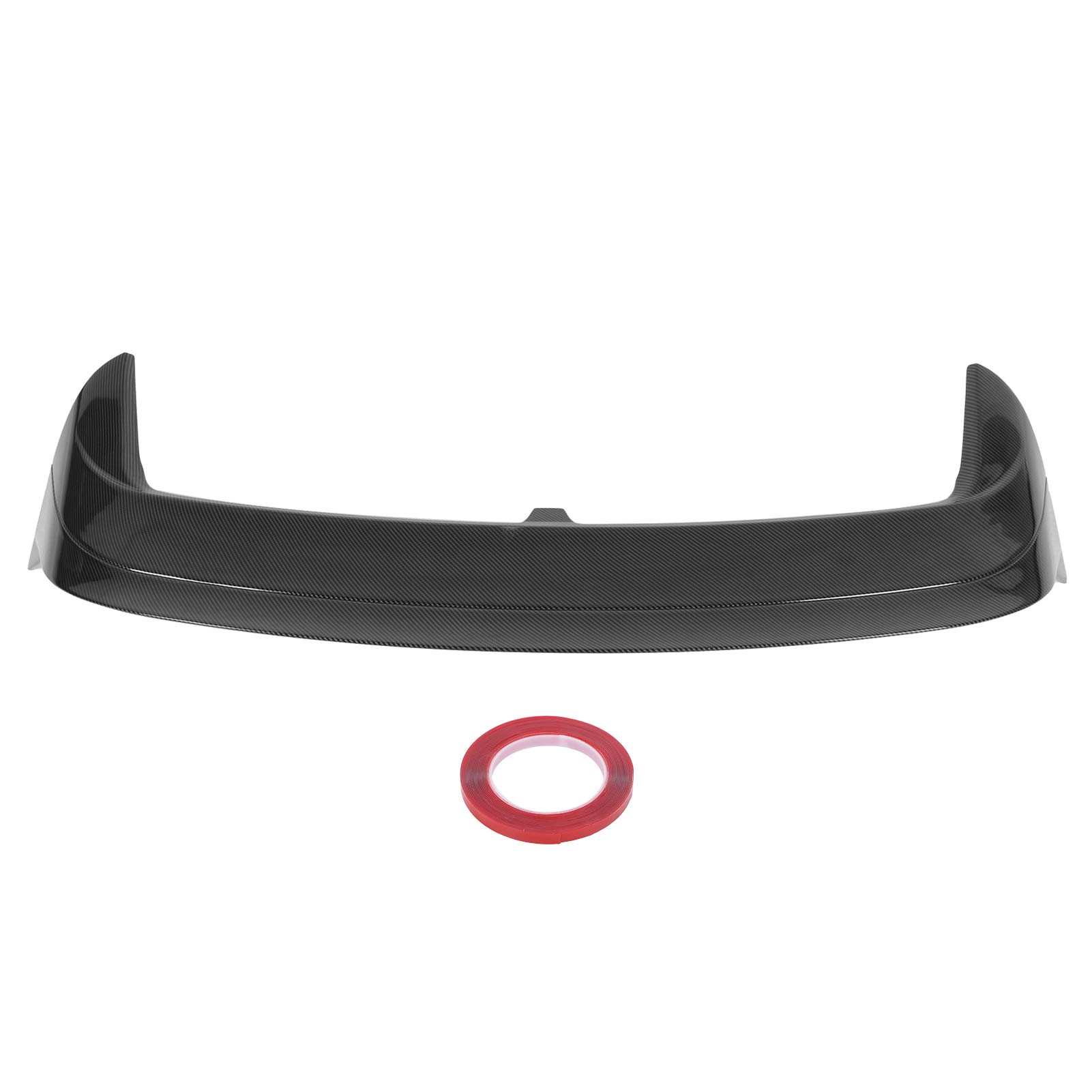 High Gloss ABS Car Spoiler Wing - Rear Roof Spoiler with 3M Double Sided Tape for Clubsport Style (Carbon Fiber Look) - Perfect for Sports Cars & Performance Vehicle Upgrades