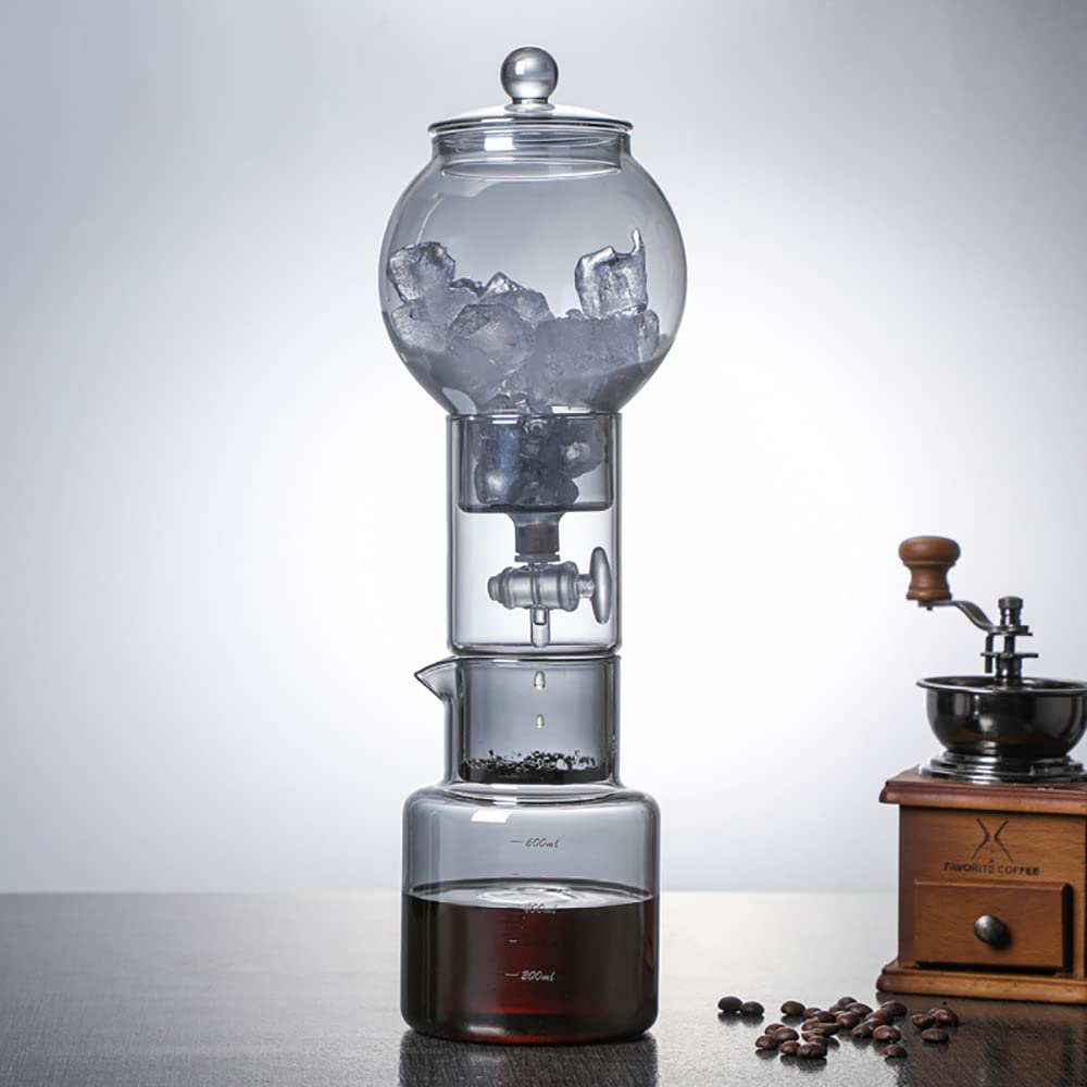 Glass Cold Brew Coffee Maker 600ml - Iced Coffee Maker for Home, Office, Bar & Cafe