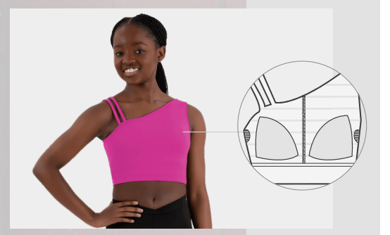 Eurotard Women's Asymmetrical Long Line Sports Bra - Comfortable Yoga & Workout Top for Active Lifestyles