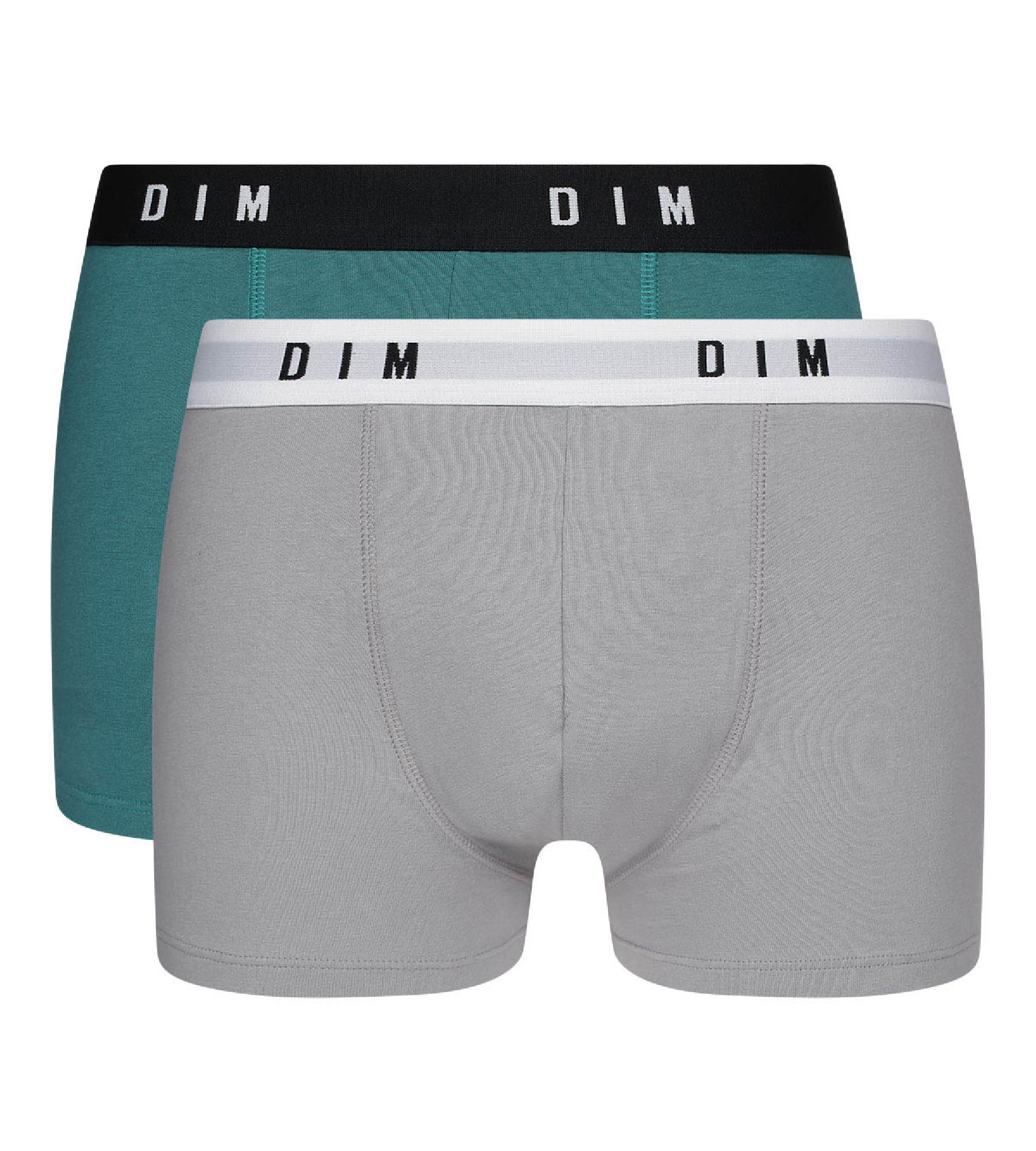 2 Pack Men's Stretch Cotton Boxer Briefs - Steel Green Emerald Dim Originals | Soft & Breathable Underwear for Everyday Comfort & Active Lifestyles