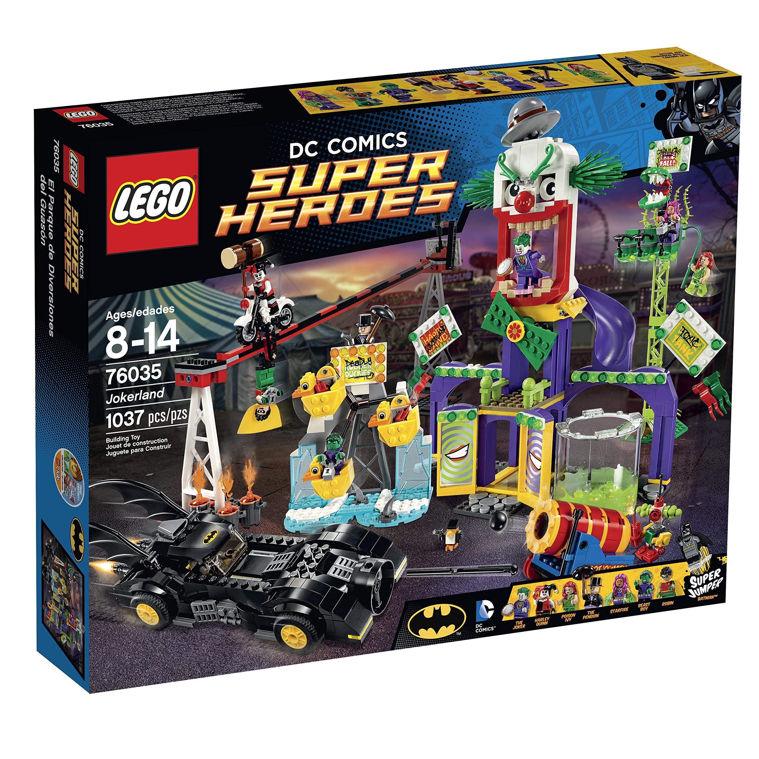 LEGO Super Heroes 76035 Jokerland Building Kit - 684 Pieces, Batman vs Joker Playset for Kids & Collectors - Perfect for Creative Play, Gifts & Display