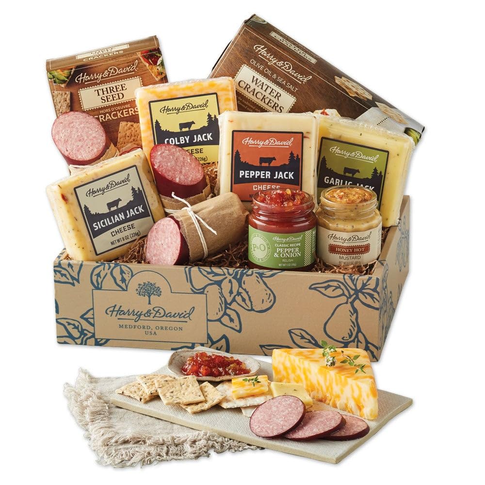 Harry & David Grand Meat and Cheese Gift Box - Premium Gourmet Food Basket for Holidays, Corporate Gifts & Special Occasions | Perfect for Christmas, Thanksgiving, Birthday Presents & Client Appreciation