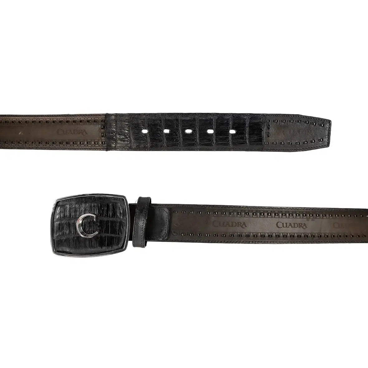 CV397FC Cuadra Black Cowboy Western Fuscus Leather Belt for Men - Durable Genuine Leather Belt for Western Style, Rodeo & Casual Wear