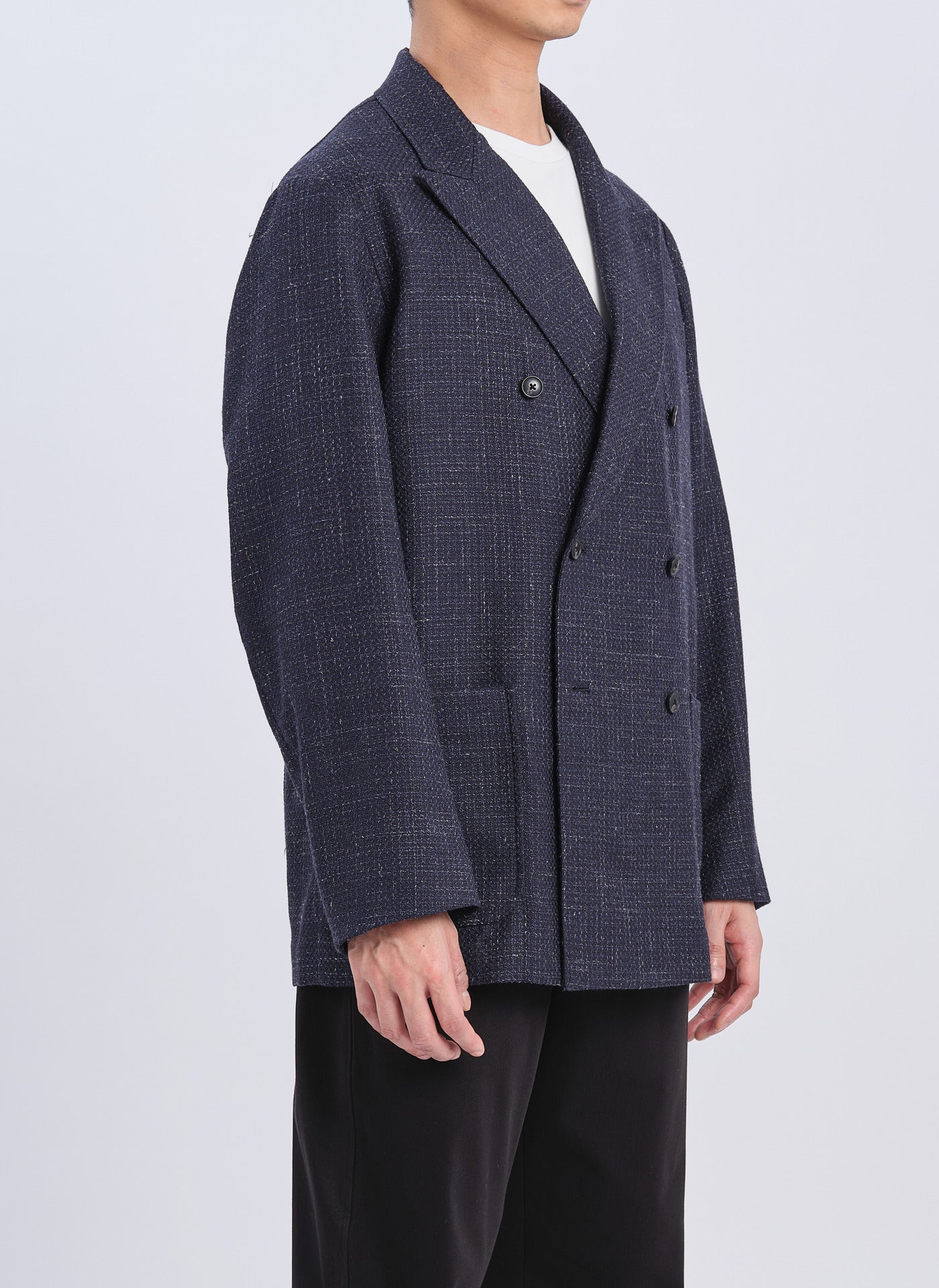 Premium Marzotto Wool Silk Linen Blend Double Breasted Blazer for Men - Elegant Business & Formal Wear for Office, Weddings & Special Occasions