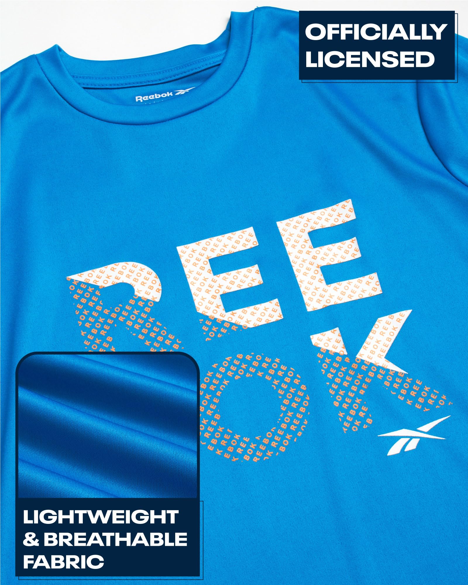 Reebok Boys' Active Dry Fit Performance T-Shirt 2 Pack - Breathable Moisture Wicking Athletic Shirts for Kids Sports & Running (Sizes 8-20) - Perfect for Soccer, Basketball & Gym Class