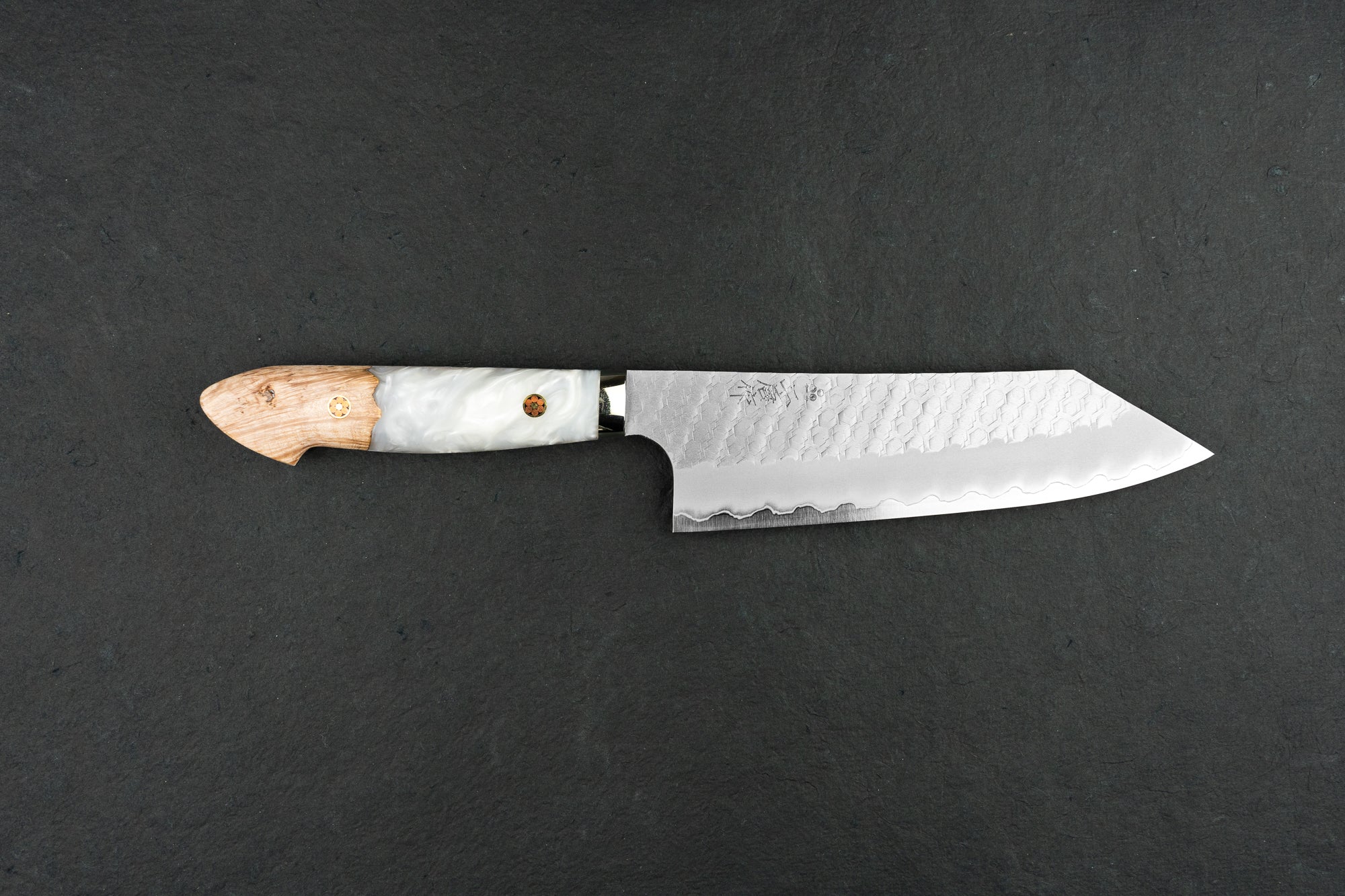 Nigara SG2 Migaki Tsuchime Western Bunka 180mm Japanese Chef Knife - Premium Stainless Steel Kitchen Knife for Slicing, Dicing & Precision Cutting - Perfect for Home Cooks & Professional Chefs