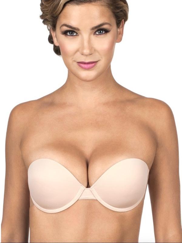 Go Bare Backless Strapless Bra - Invisible Adhesive Bra for Women, Perfect for Backless Dresses, Wedding Gowns & Formal Wear