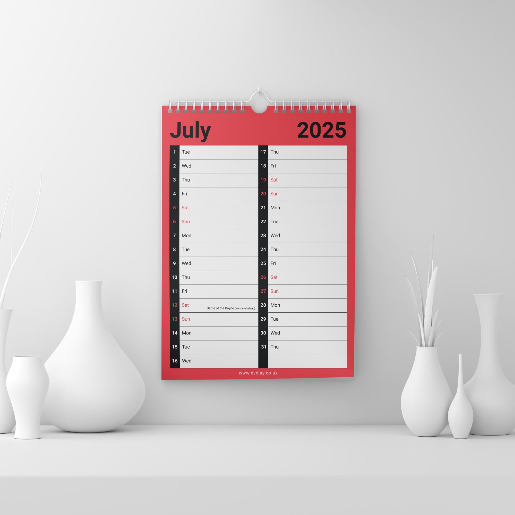 2025 Spiral Bound Wall Calendar Planner - A4 Large 2-Column Monthly View for Home, Office & School | Perfect for Business Planning, Academic Scheduling & Family Organization