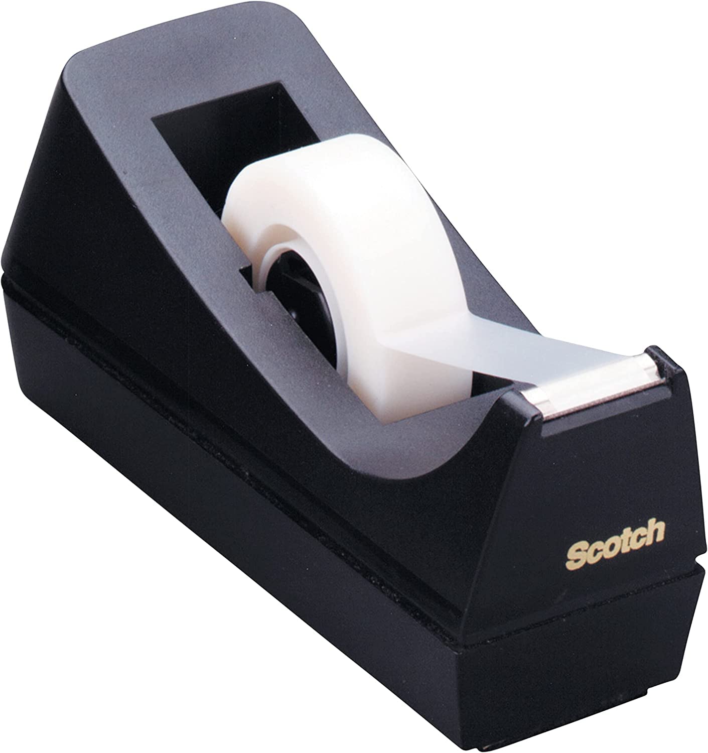 Scotch Desk Tape Dispenser 1 Inch Core, Black, 6 Pack - Perfect for Office, School, Home & Crafting Supplies Organization