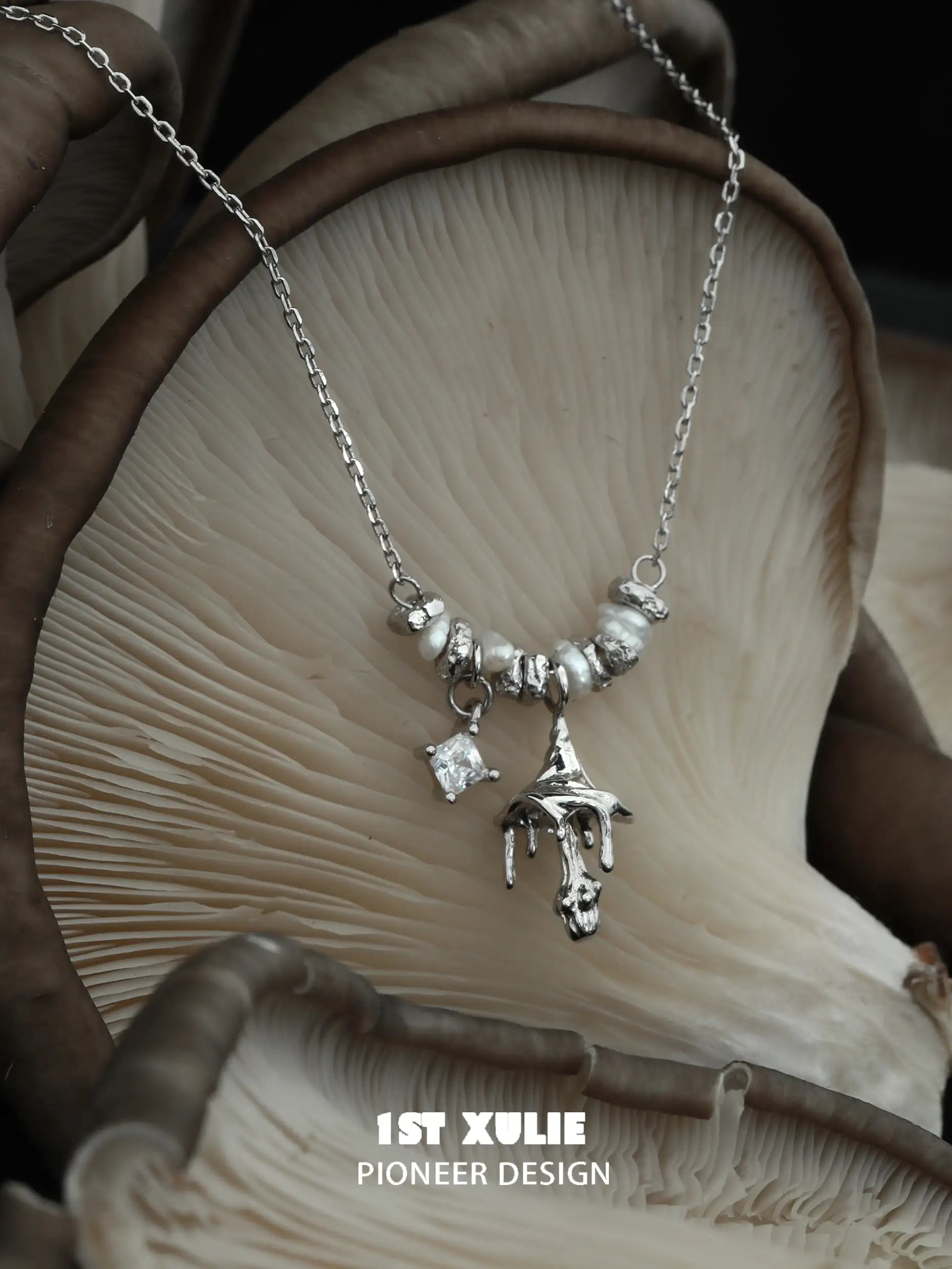 Mushroom Story 925 Sterling Silver Pendant Necklace - Dainty Nature Jewelry for Women, Gift for Her - Perfect for Boho Style, Everyday Wear & Special Occasions