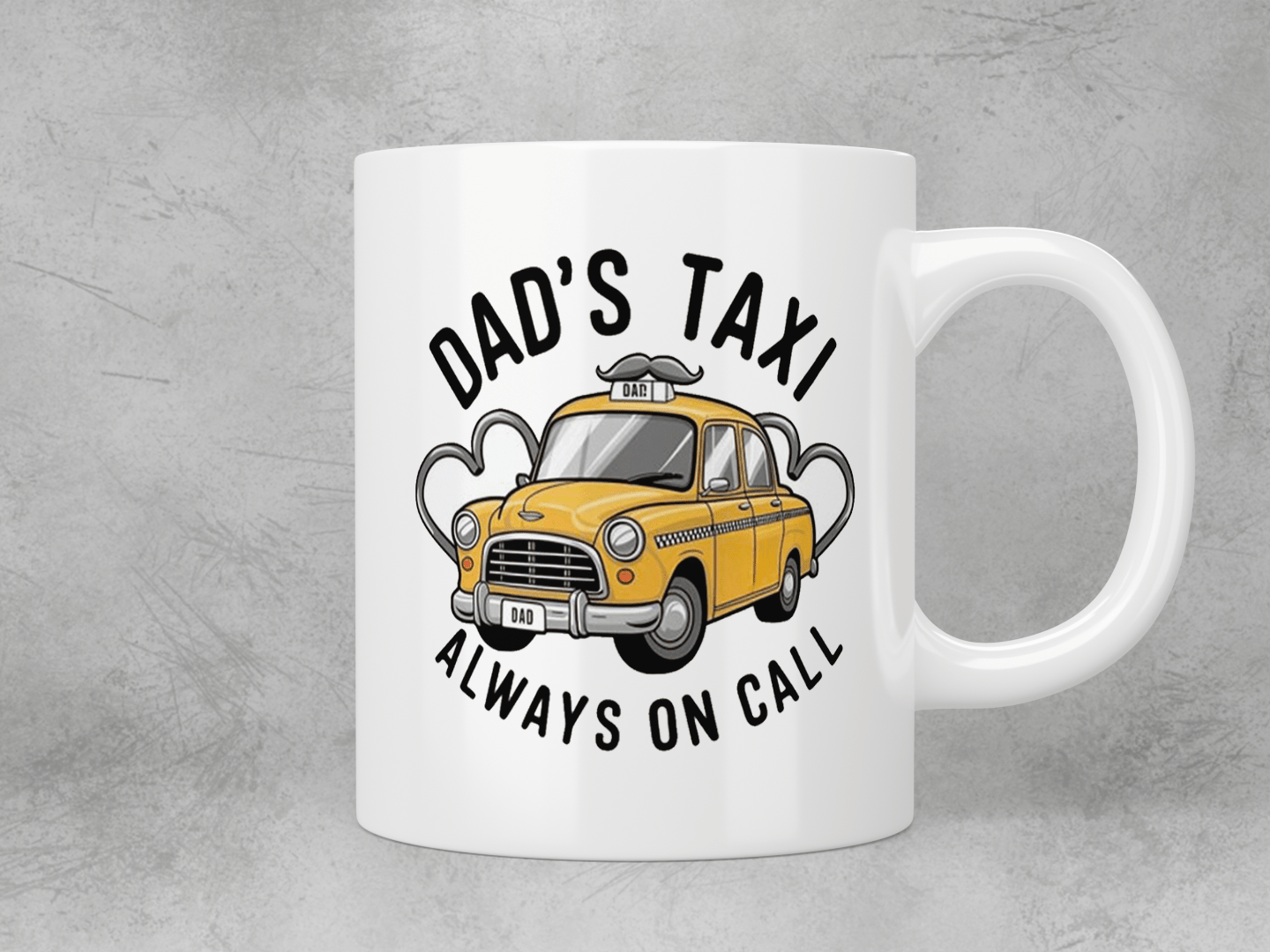 Dad's Taxi Always On Call Coffee Mug - Funny Gift for Father's Day, Birthday - Perfect for Office, Home & Car Use