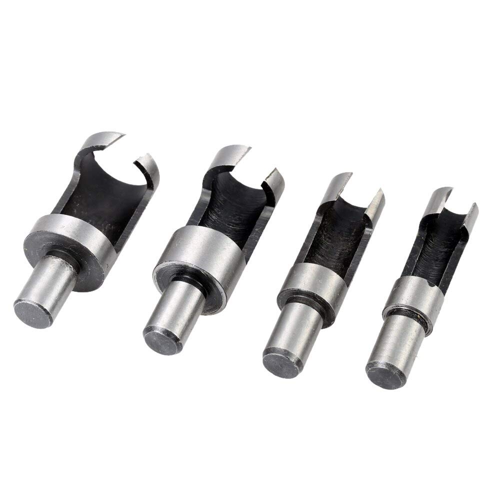Premium Wood Plug Cutter Drill Bit Set - 6mm, 10mm, 13mm, 16mm Sizes - High-Speed Steel Woodworking Power Tools for DIY Projects & Furniture Repair