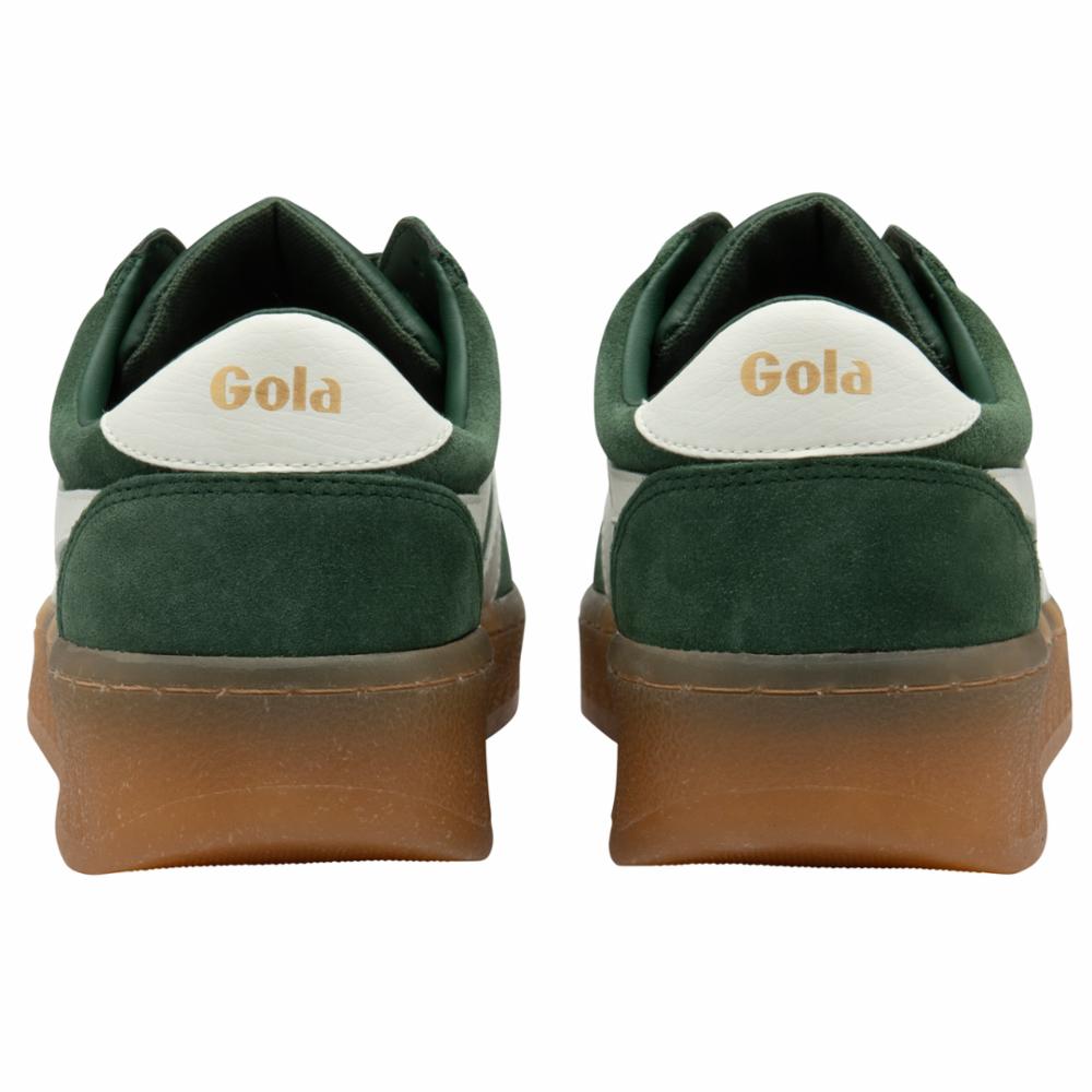 Gola Women's Grandslam Suede Sneakers in Green - Classic Retro Running Shoes for Casual Wear, Gym & Street Style Fashion