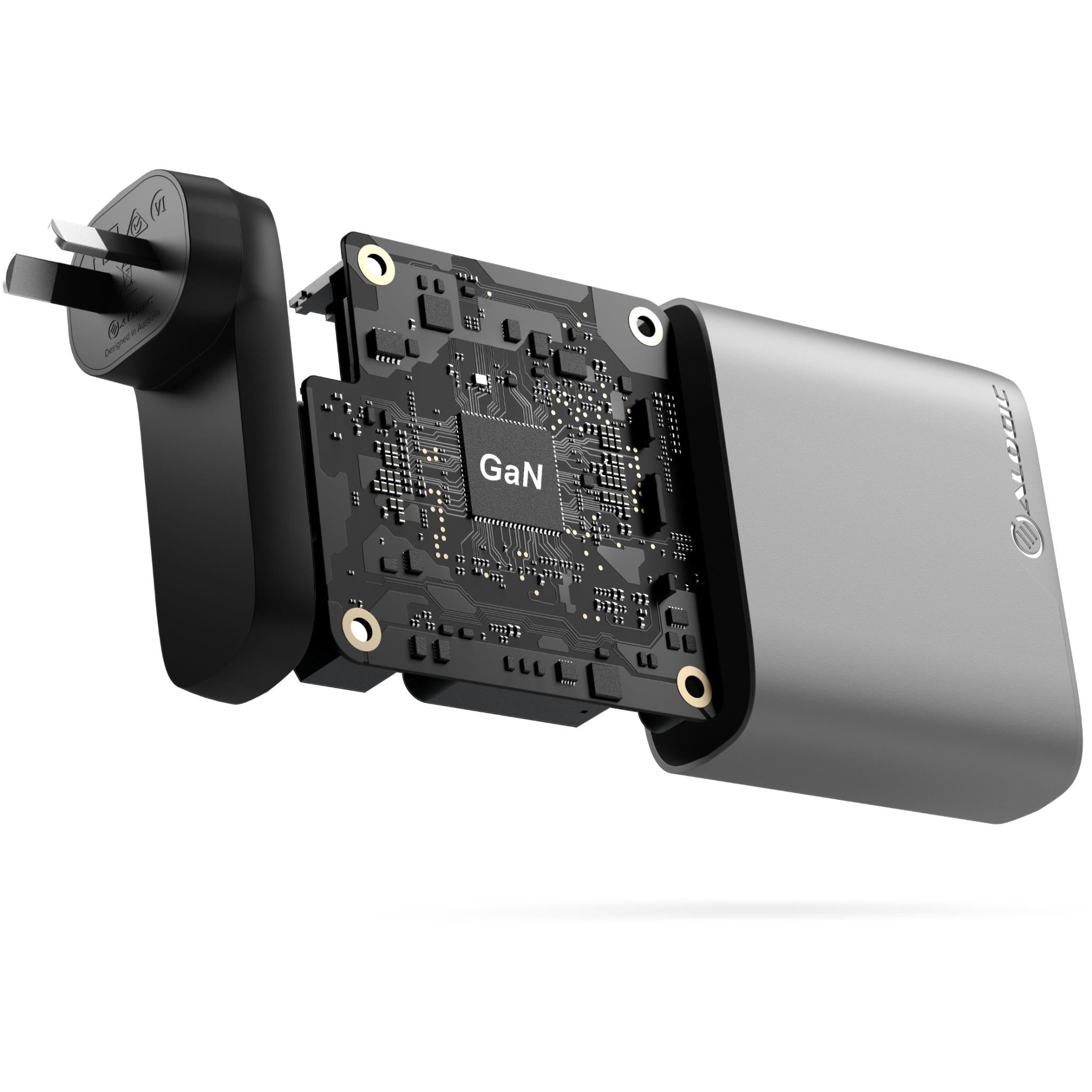 ALOGIC 100W GaN Fast Charger 4-Port USB-C Wall Charger - Space Grey | Compact & Powerful for MacBook, iPhone, iPad, Laptop & More | Home, Office, Travel Charging Station