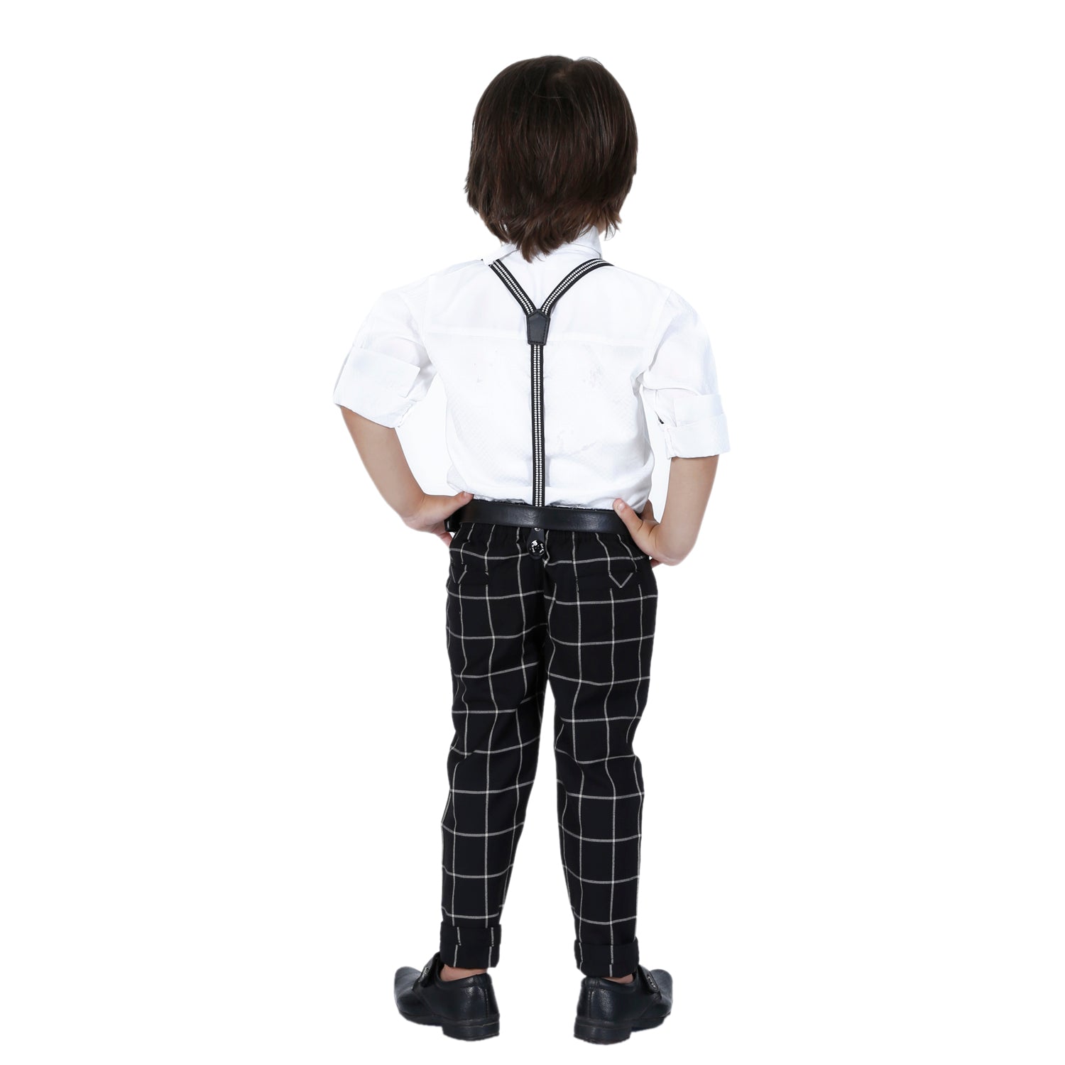 Stylish Plaid Party Outfit for Men - Suspenders & Bow Tie Set - Perfect for Weddings, Prom, Cosplay & Formal Events