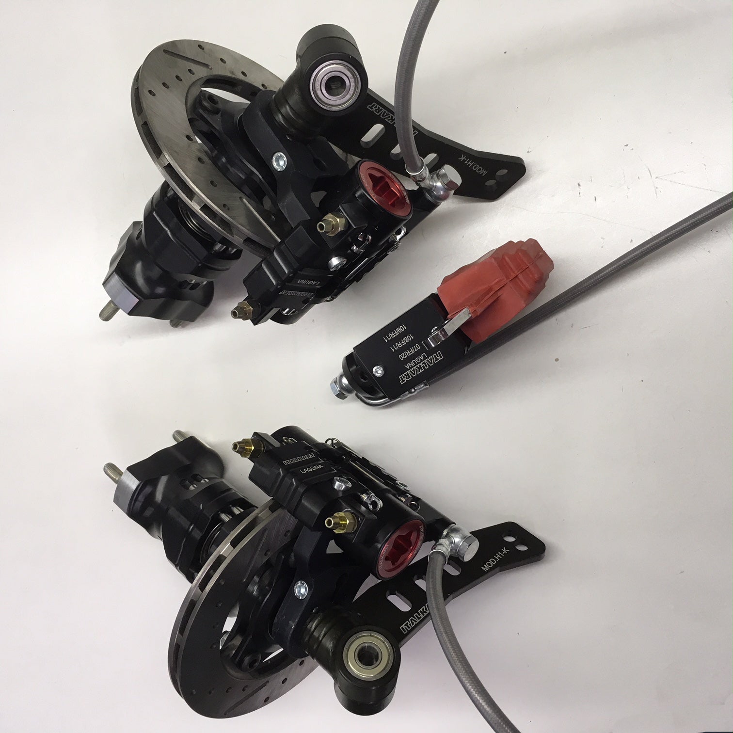 Complete Italkart Front Brake System with Spindles - High-Performance Go Kart Braking Kit for Racing & Off-Road Adventures