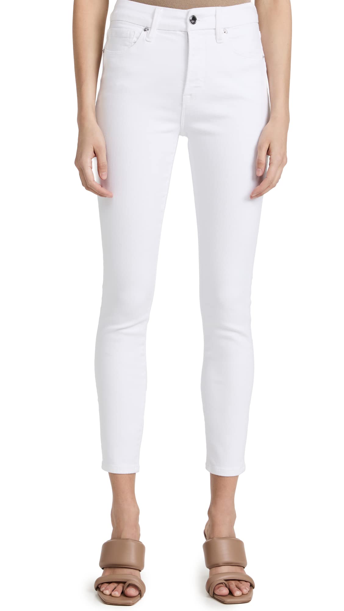 Good American Women's Good Legs Crop Jeans - High Waist Slimming Denim for Casual & Night Out | Perfect for Date Nights, Brunch & Weekend Wear