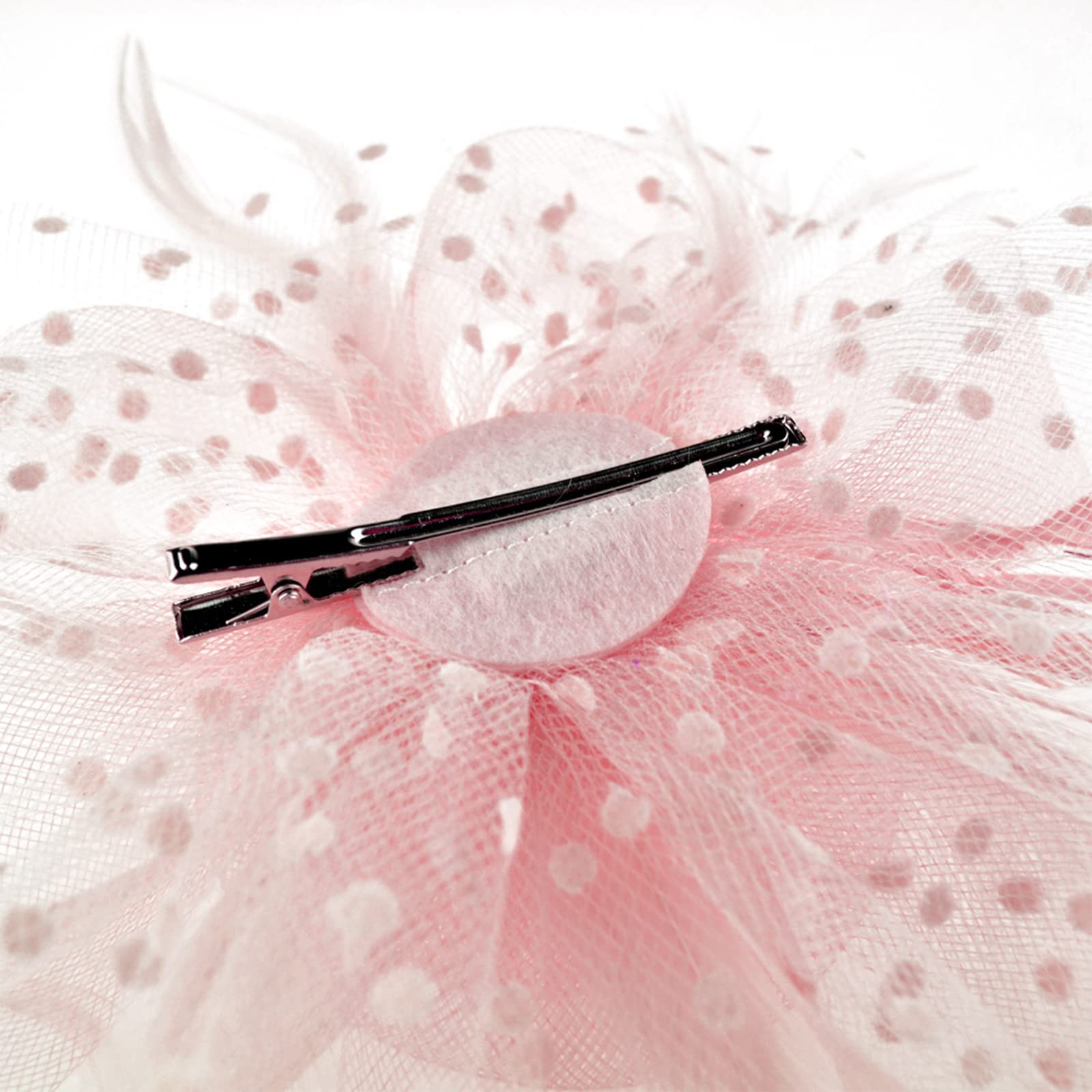 DRESHOW Elegant Women's Fascinator Hat with Flower, Mesh, Ribbons & Feathers - Adjustable Headband & Clip for Tea Parties, Weddings, Races & Special Occasions