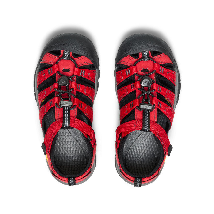 Big Kids' Newport H2 Sandals | Waterproof Ribbon Red/Gargoyle Color | Beach, Pool & Outdoor Summer Shoes for Boys and Girls