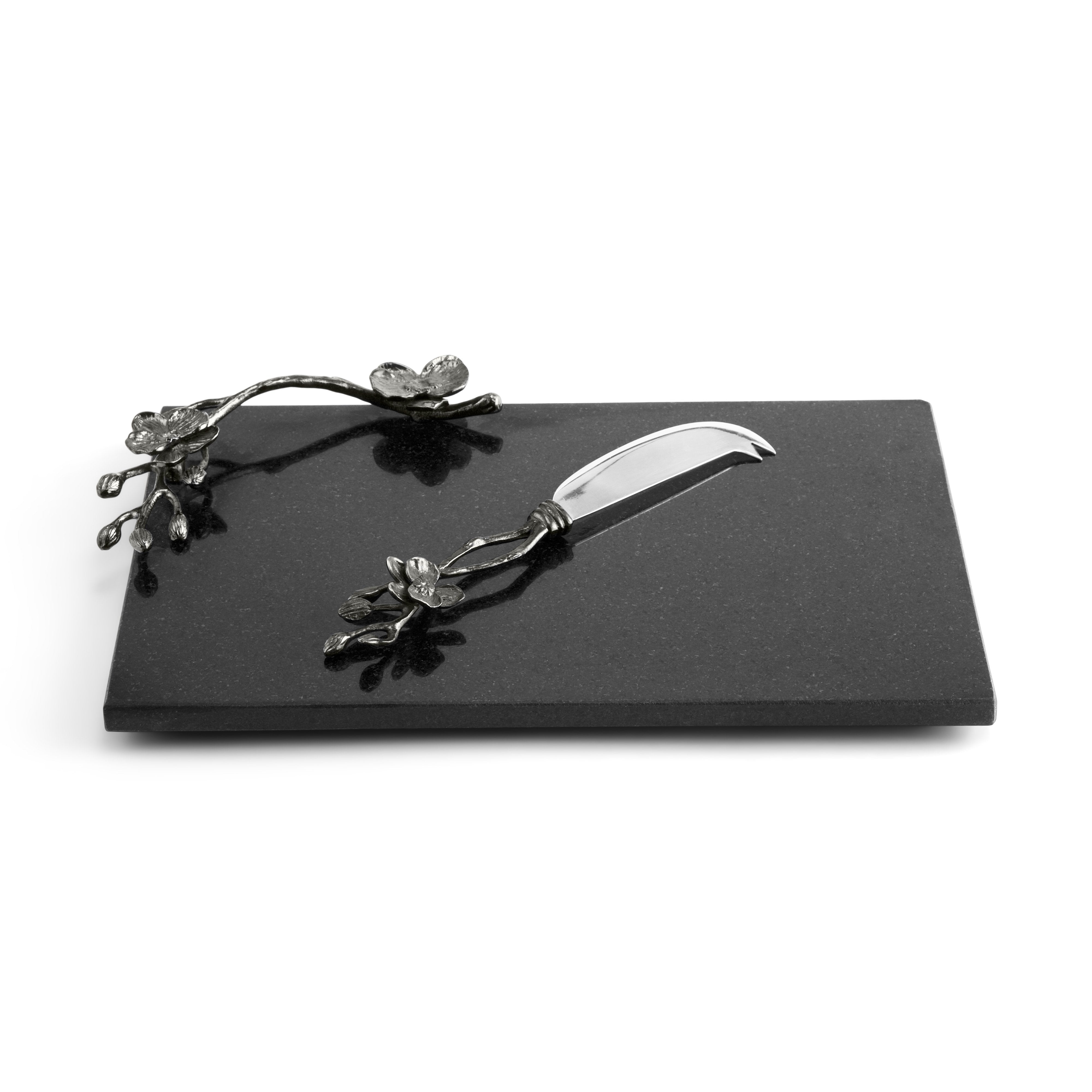 Premium Black Orchid Wooden Cheese Board Set with Stainless Steel Knife - Perfect for Wine Pairing, Charcuterie & Entertaining