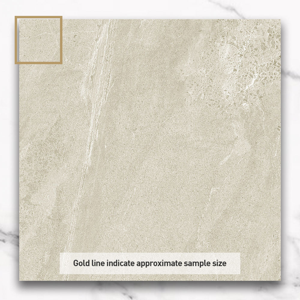 Premium Elysium Beige 600x600mm Matte Limestone Look Porcelain Tile - Perfect for Bathroom, Kitchen & Living Room Flooring