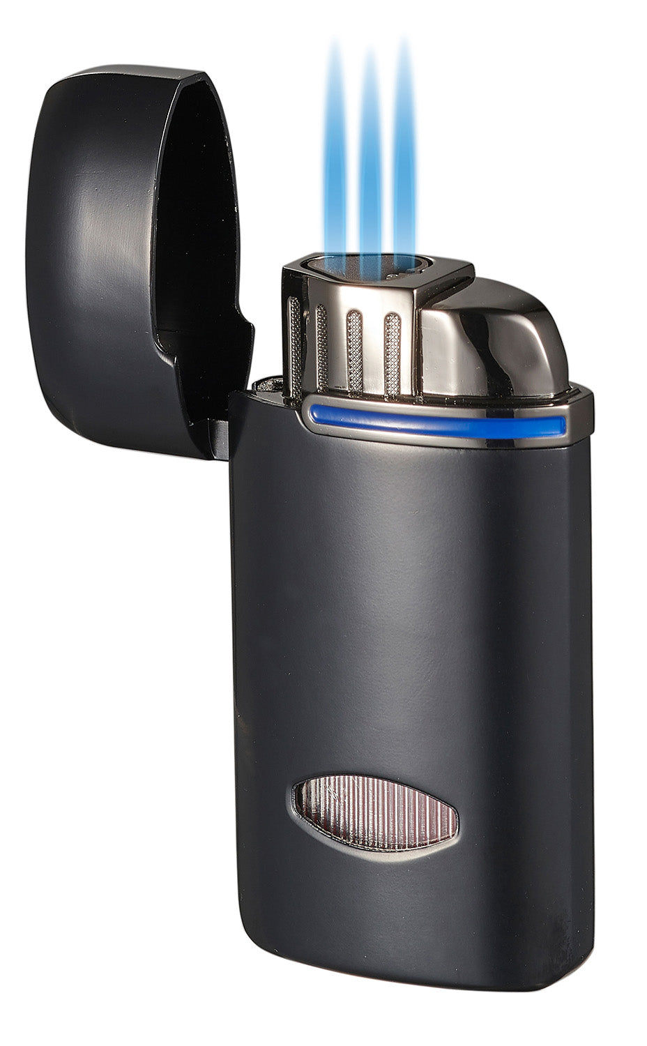 Premium Visol Panda Triple Flame Cigar Lighter - Windproof Butane Torch for Cigars & Cigarettes (Black) - Perfect for Outdoor Smoking, Gifts & Luxury Accessories