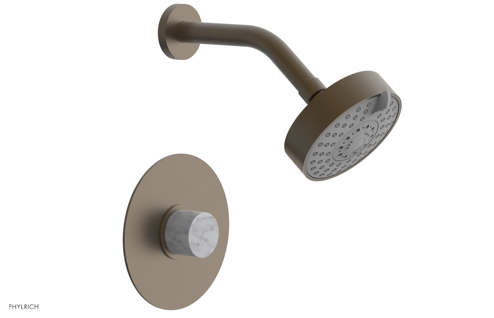 Premium White Marble Pressure Balance Shower Set - BASIC II Model 230-23 | Modern Bathroom Upgrade for Spa-Like Experience