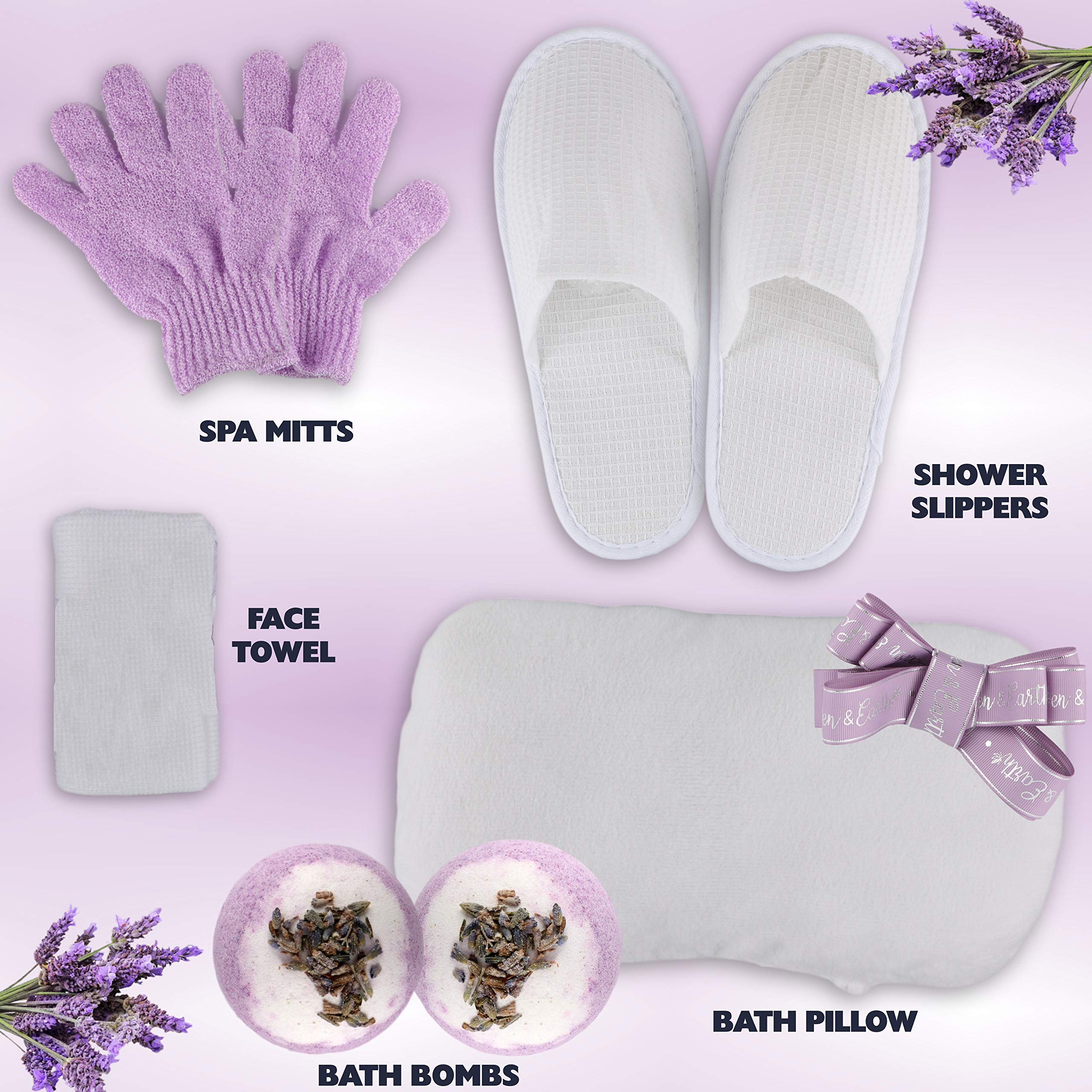 Valentine's Day Spa Gift Baskets for Women - Natural Lavender Chamomile Bath Set with Essential Oils | Sulfate-Free Relaxation Kit | Perfect for Self-Care, Anniversary & Birthday Gifts