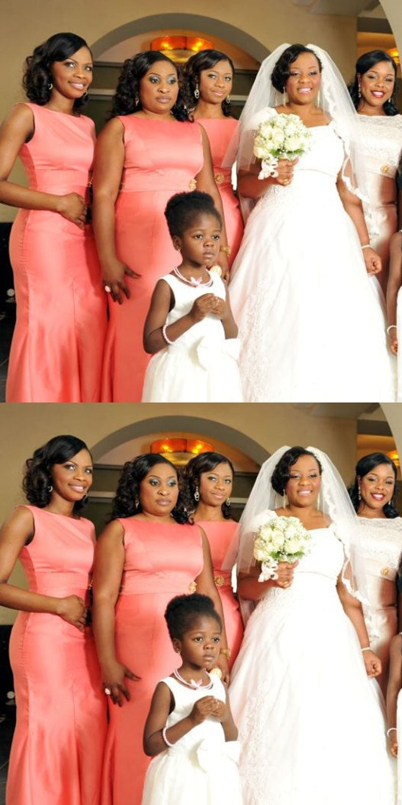 Affordable Orange Mermaid Jewel Bridesmaid Dresses - Elegant Long Formal Gowns for Weddings & Special Occasions | Style WG1578 | Perfect for Beach Weddings, Evening Galas & Prom Nights
