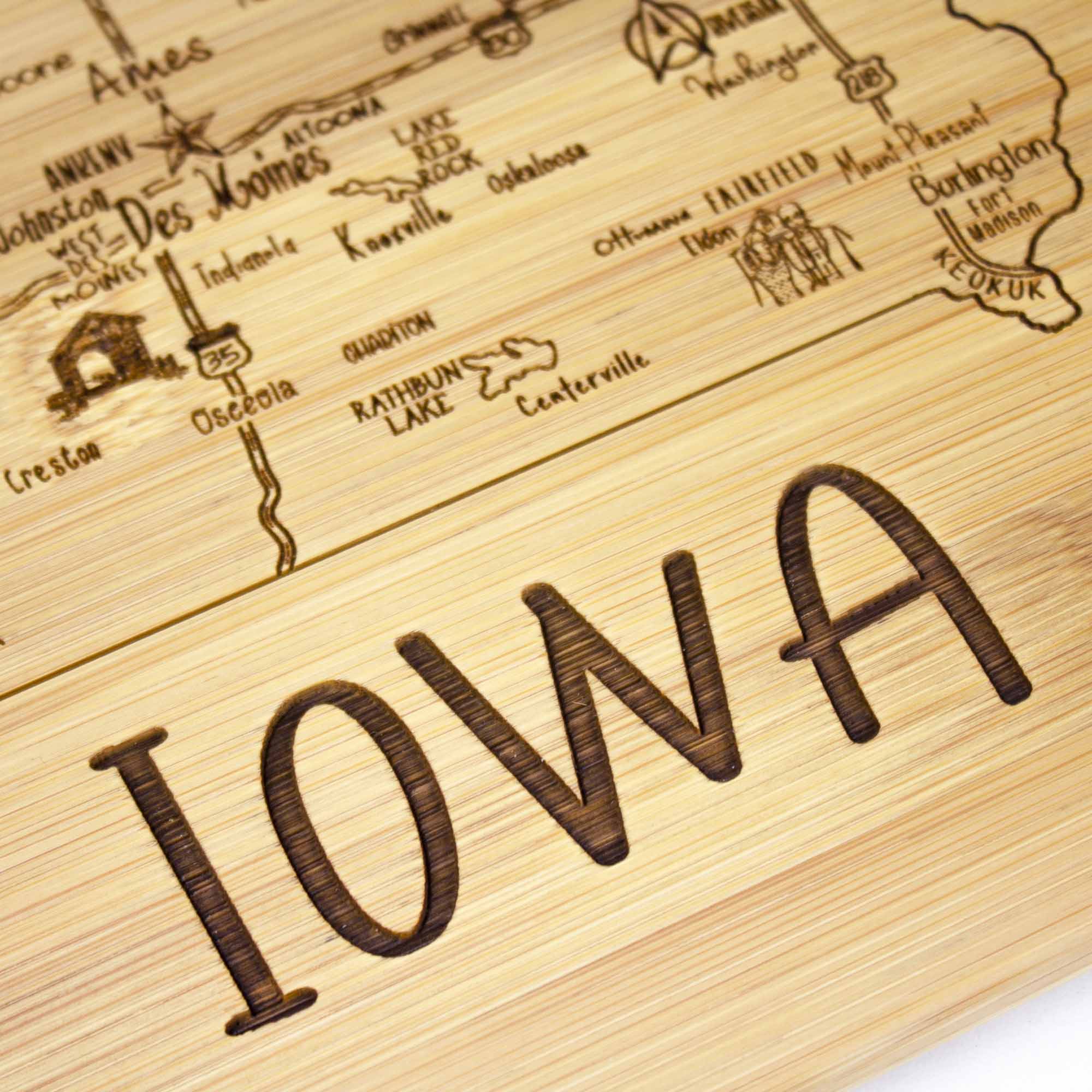 Premium Iowa-Themed Wooden Cutting Board - 11