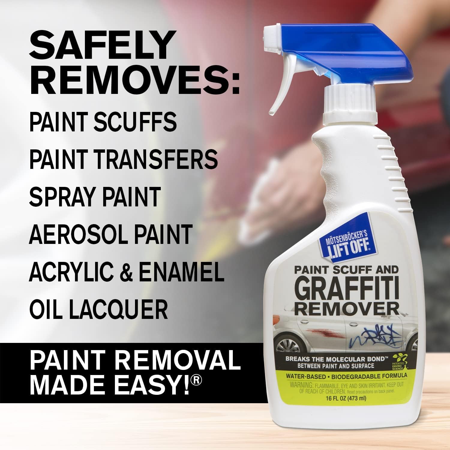 Motsenbocker's Lift Off 45406-2PK 16-Ounce Paint Scuff & Graffiti Remover - Removes Spray Paint, Acrylic, Marks from Vehicles, Brick, Boats, Concrete - Pack of 2 - Perfect for Home, Garage & Industrial Cleaning