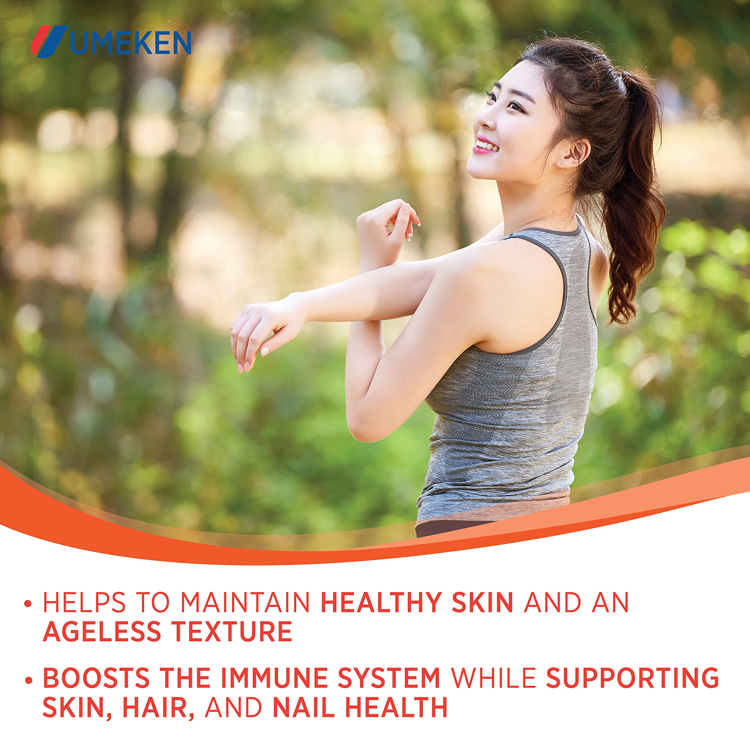 Umeken Elastin Beauty Powder Supplement with Collagen Peptides & Hyaluronic Acid - Vitamin C & Mangosteen Fruit for Women's Health - 60 Packets (1 Month Supply) - Skin Hydration & Anti-Aging Support for Daily Beauty Routine