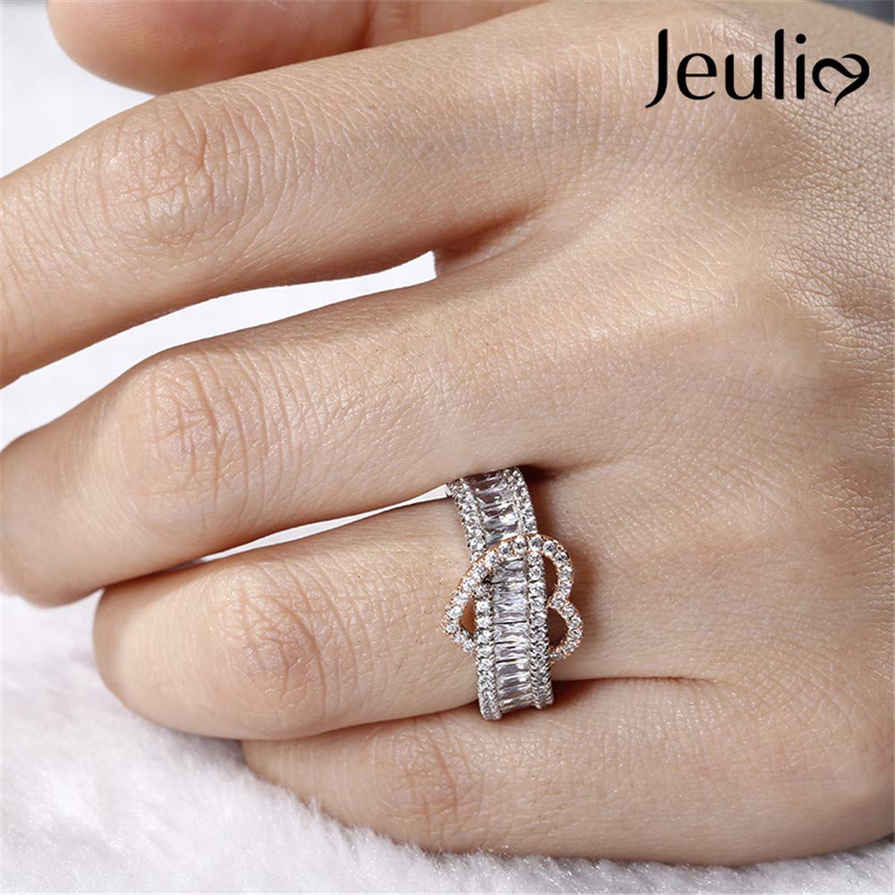 3.5 Carat Heart Cut Diamond Engagement Ring for Women - 925 Sterling Silver Two Tone Wedding Band with Halo CZ Solitaire - Anniversary Promise Ring Gift Set with Jewelry Box (Perfect for Proposals, Weddings & Romantic Occasions)