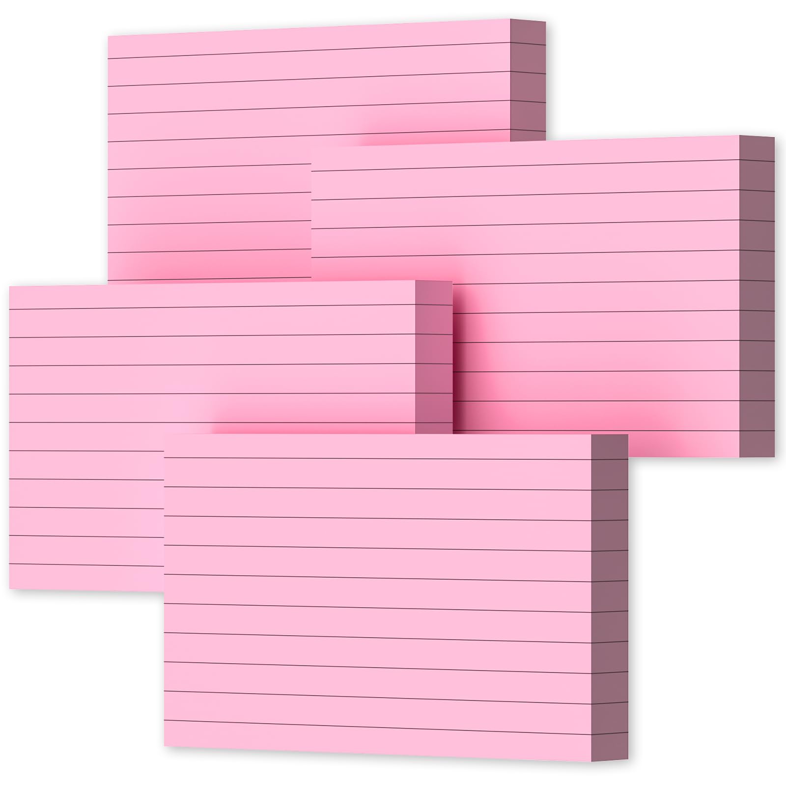Premium Pink 3x5 Index Cards - 200-Pack Heavyweight Ruled Flashcards for Studying, Note Taking & Organization | Single-Sided Study Cards for School, Office & Home Use | Perfect for Class Notes, Vocabulary Practice & Memory Games