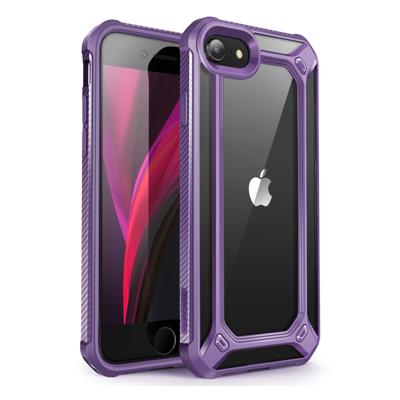 iPhone SE Case - Unicorn Beetle Exo Clear Protective Cover in Purple | Shockproof, Slim & Durable Phone Case for Everyday Use & Outdoor Activities