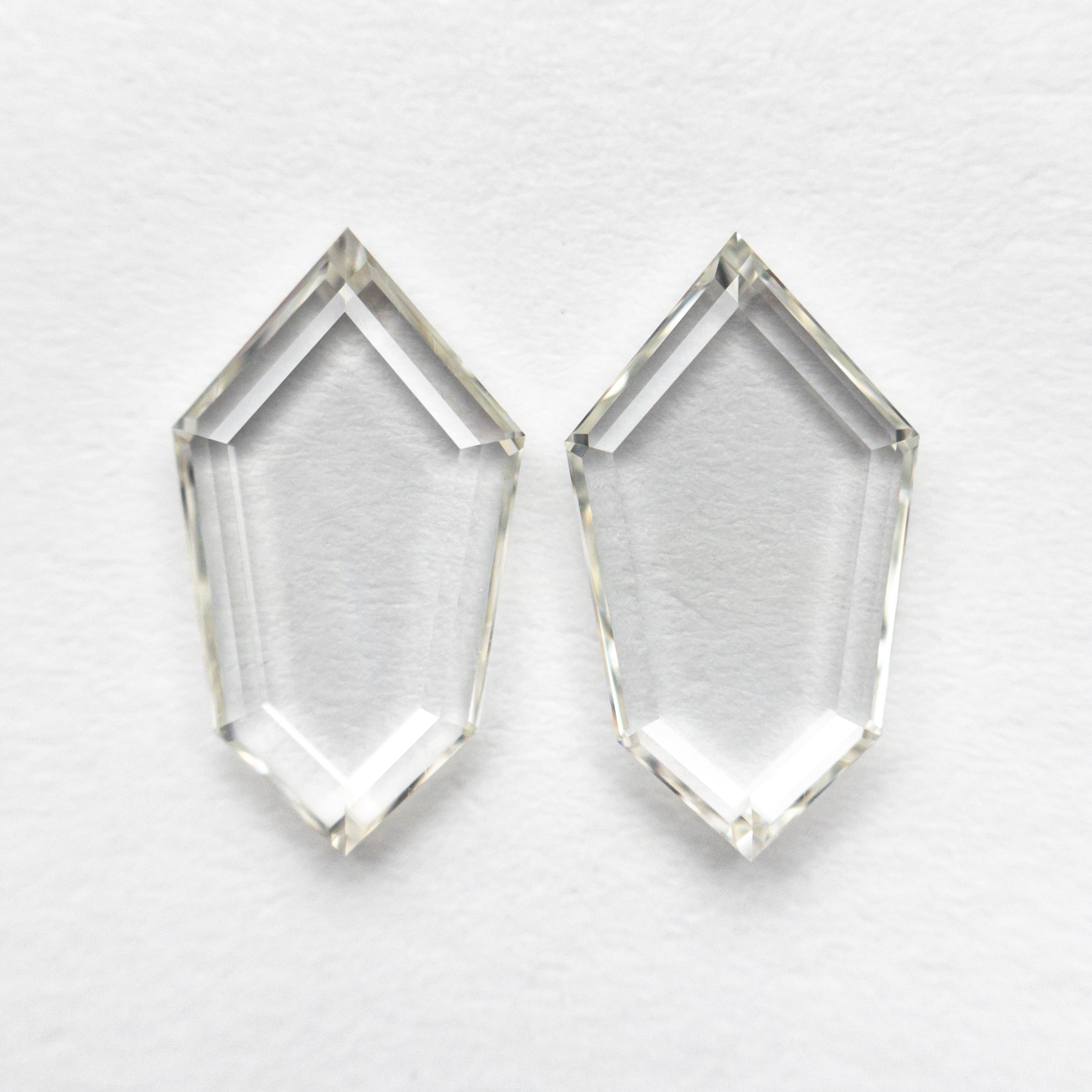 1.85cttw VS J K Shield Portrait Cut Matching Diamond Pair - 2pc (10.34x5.80x1.54mm & 10.30x5.78x1.58mm) - Perfect for Engagement Rings & Anniversary Jewelry Gifts