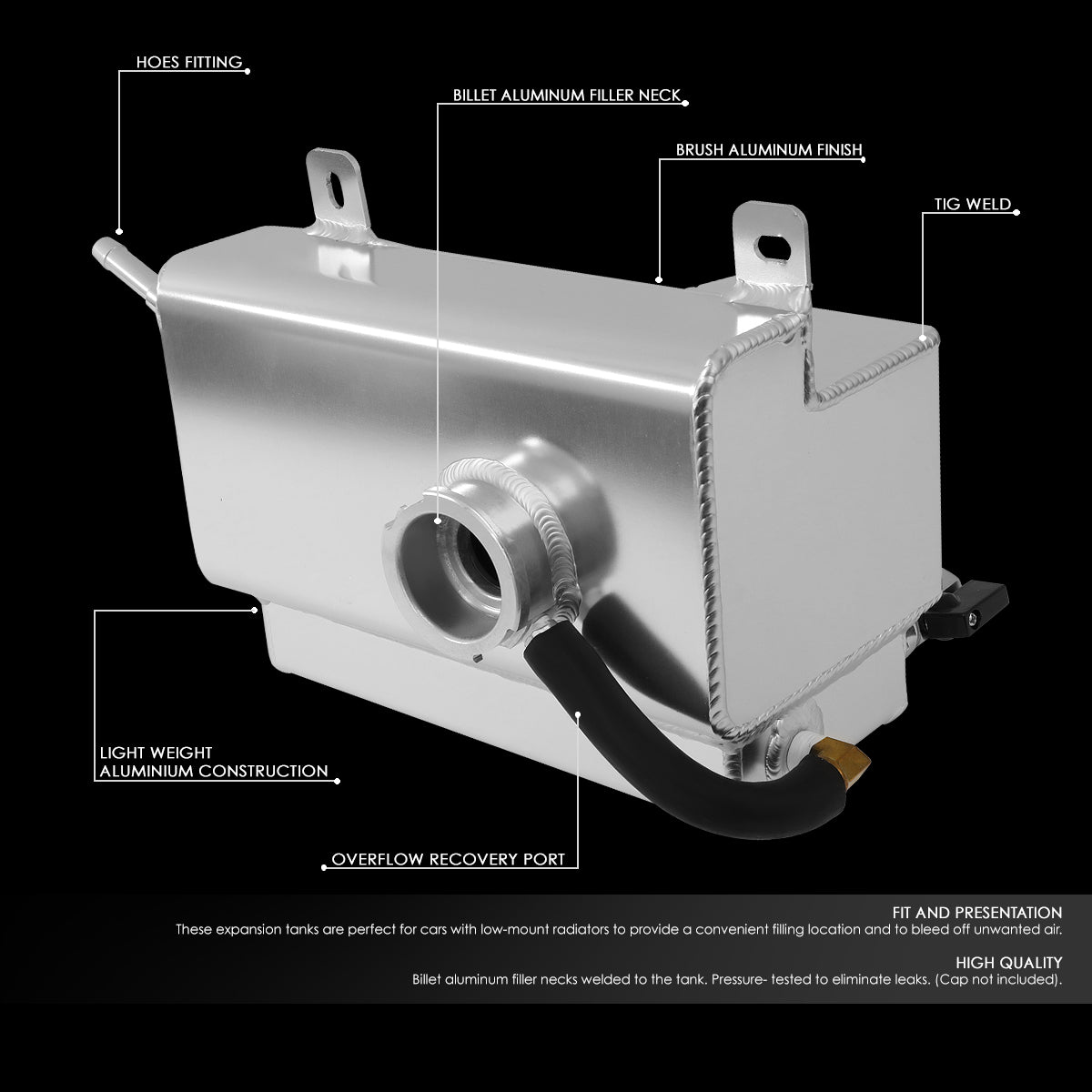 2005-2010 Ford Mustang RS 90 Cap Aluminum Coolant Recovery Overflow Tank - High Performance Cooling System Upgrade for Racing & Daily Driving