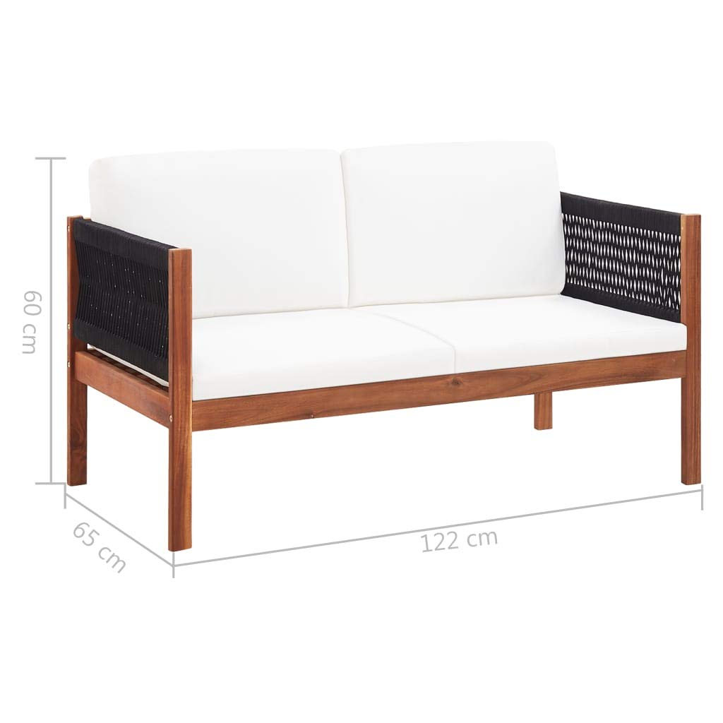 FAMIROSA 2-Seater Garden Sofa - Solid Acacia Wood Outdoor Patio Furniture for Backyard, Poolside & Terrace Relaxation