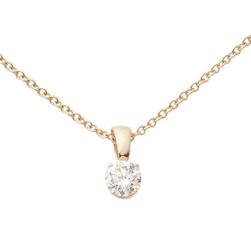 14K Yellow Gold Classic Diamond Solitaire Necklace for Women - Elegant Everyday & Special Occasion Jewelry Gift