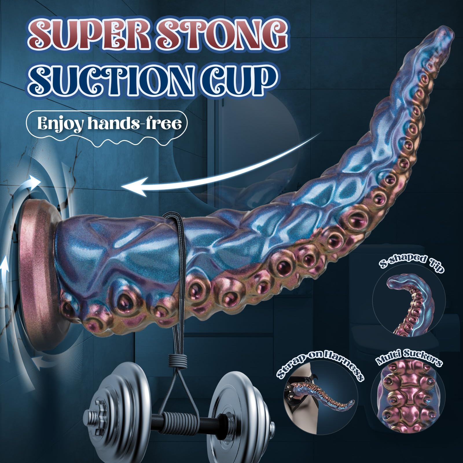 COKARAGE 14.6'' Monster Tentacle Vibrator Dildo - Remote Control & App Enabled, Multi-Speed Vibrations, Suction Cup Base for G-Spot & Anal Stimulation | Fantasy Adult Sex Toy for Couples & Solo Play | Perfect for Roleplay, BDSM & Sensory Exploration