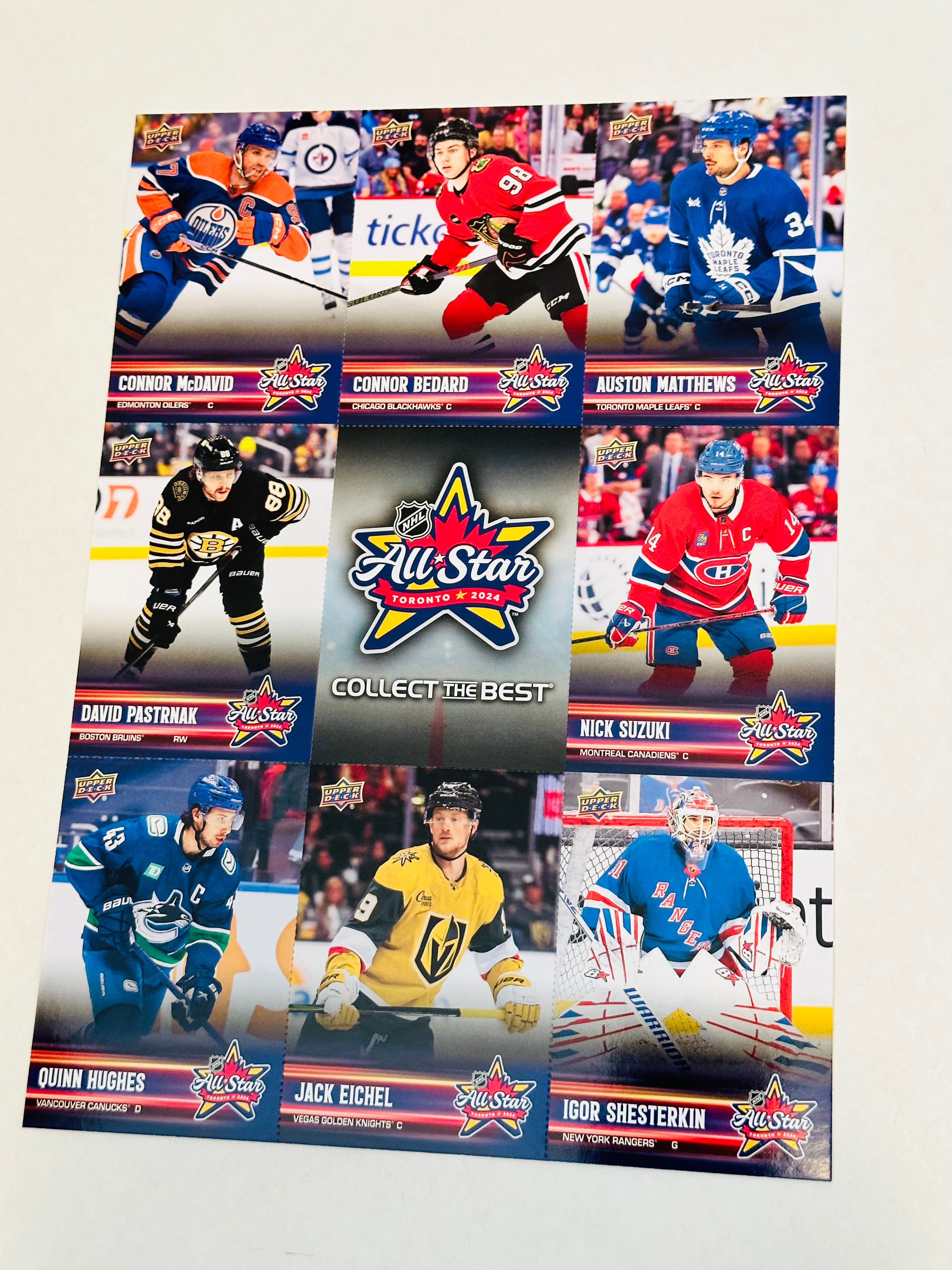 2024 Connor Bedard Upper Deck Rookie Hockey Card - All-Star Game Limited Edition Uncut Sheet - Perfect for Collectors, Investors & Hockey Fans - Display in Frames or Protect in Card Sleeves