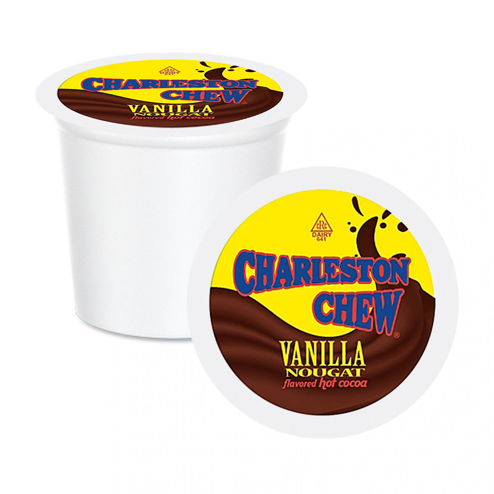 Charleston Chew Vanilla Nougat Hot Chocolate Sticks - 12 Pack Single Serve for Coffee, Desserts & Winter Warmth
