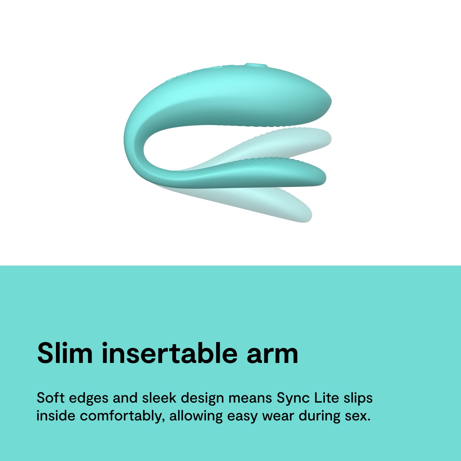 We-Vibe Sync Lite Couples Vibrator - Rechargeable App-Controlled Wearable Adult Toy for Dual G-Spot & Clitoral Stimulation with 10 Vibration Speeds | Perfect for Long-Distance Play, Couples Bonding & Solo Pleasure | Aqua Blue
