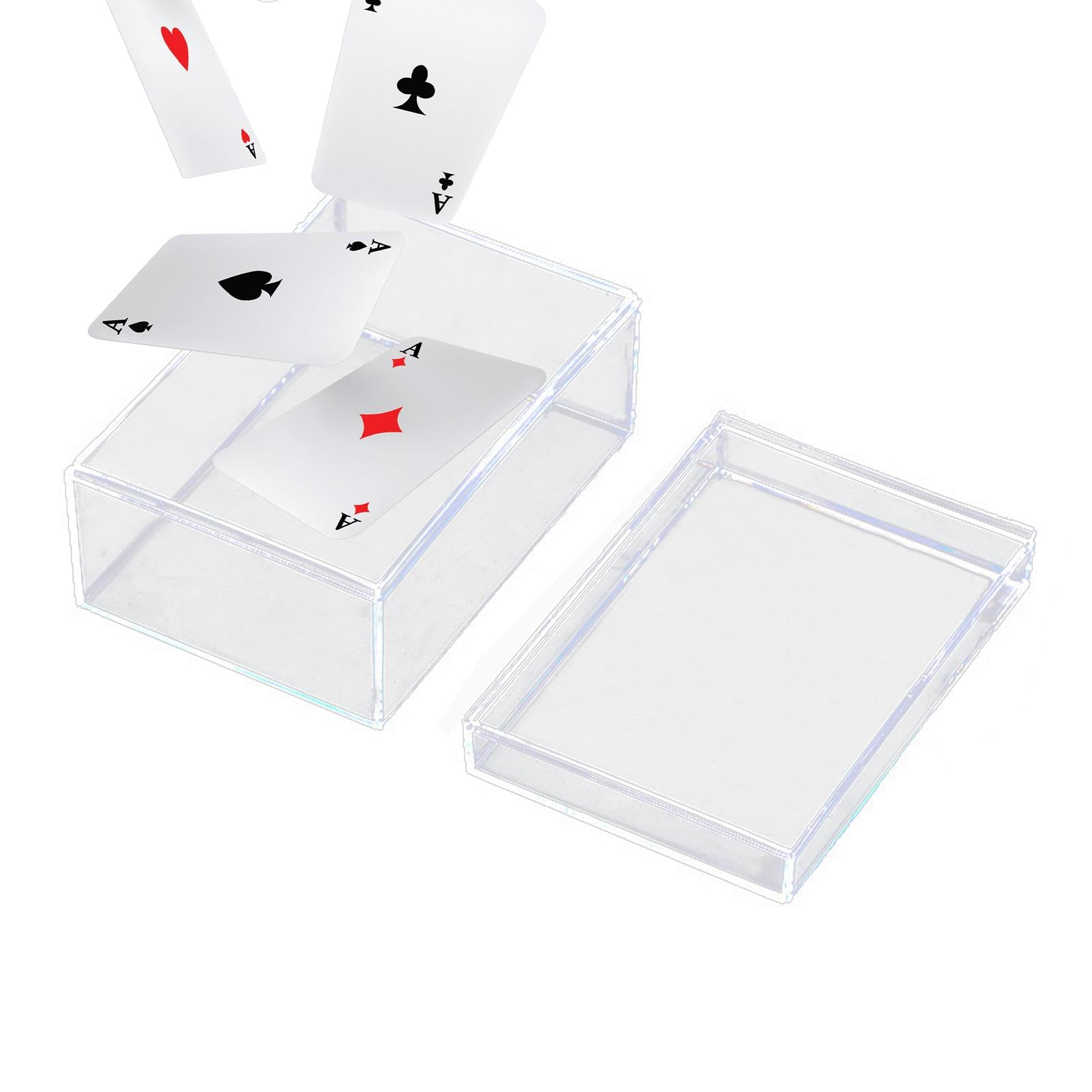 Premium Playing Card Storage Box - Durable Rectangular Display Case for Collectible Trading & Game Cards - Perfect for Card Game Nights, Magic Tricks, and Collectors' Showcases