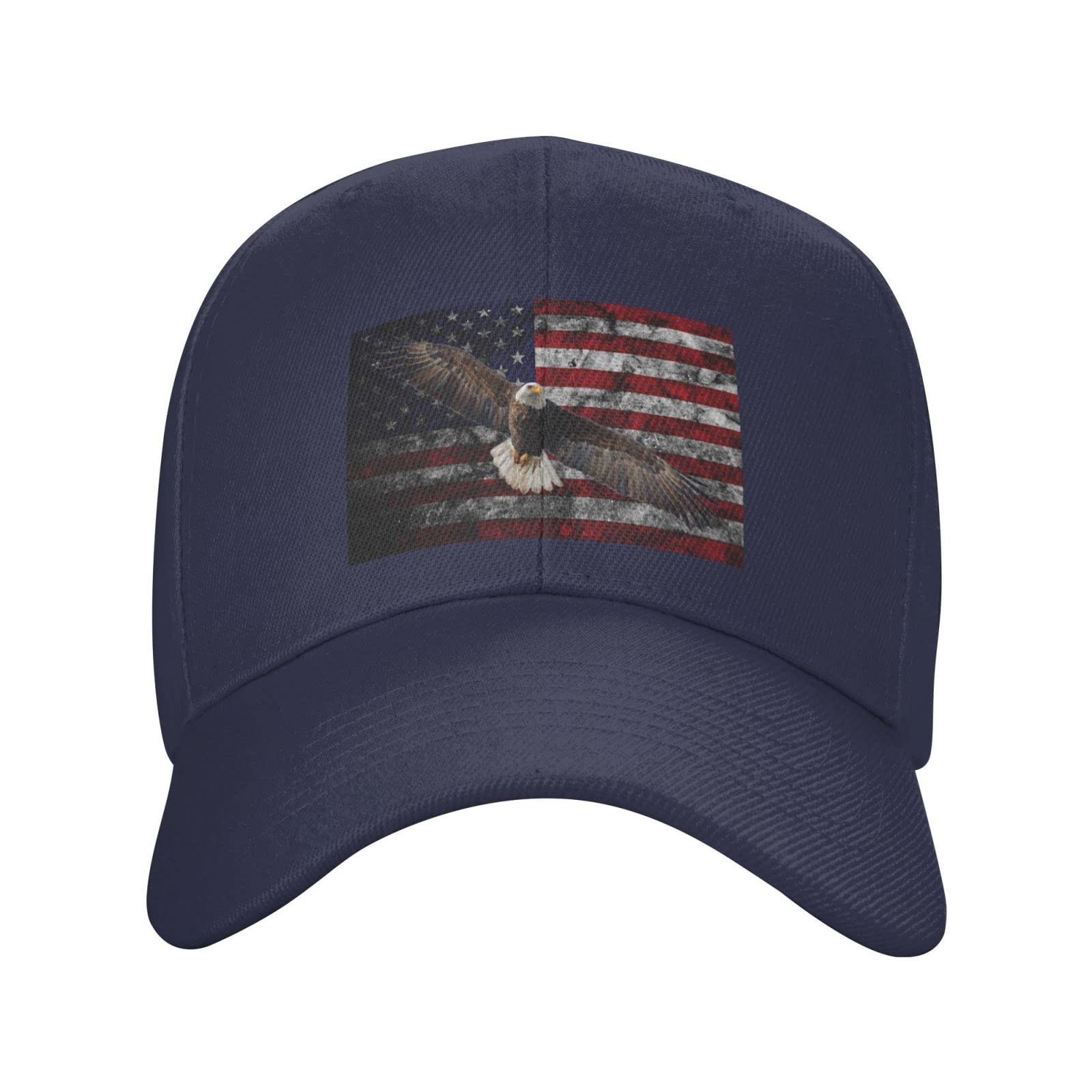 Bald Eagle USA Flag Baseball Cap - Adjustable Size for Men & Women - Perfect for Running, Workouts, Hiking, and Outdoor Activities - All-Season Comfort