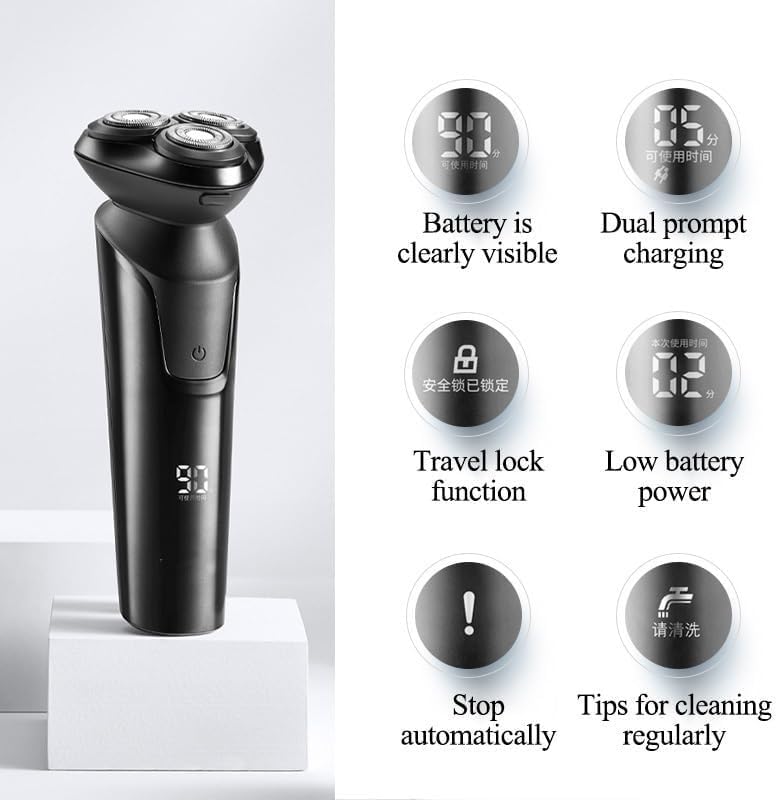 Best Electric Shavers for Bald Men - IPX7 Waterproof Rechargeable Beard Trimmer with Fast Charging - Perfect for Head Shaving, Beard Grooming & Travel Use