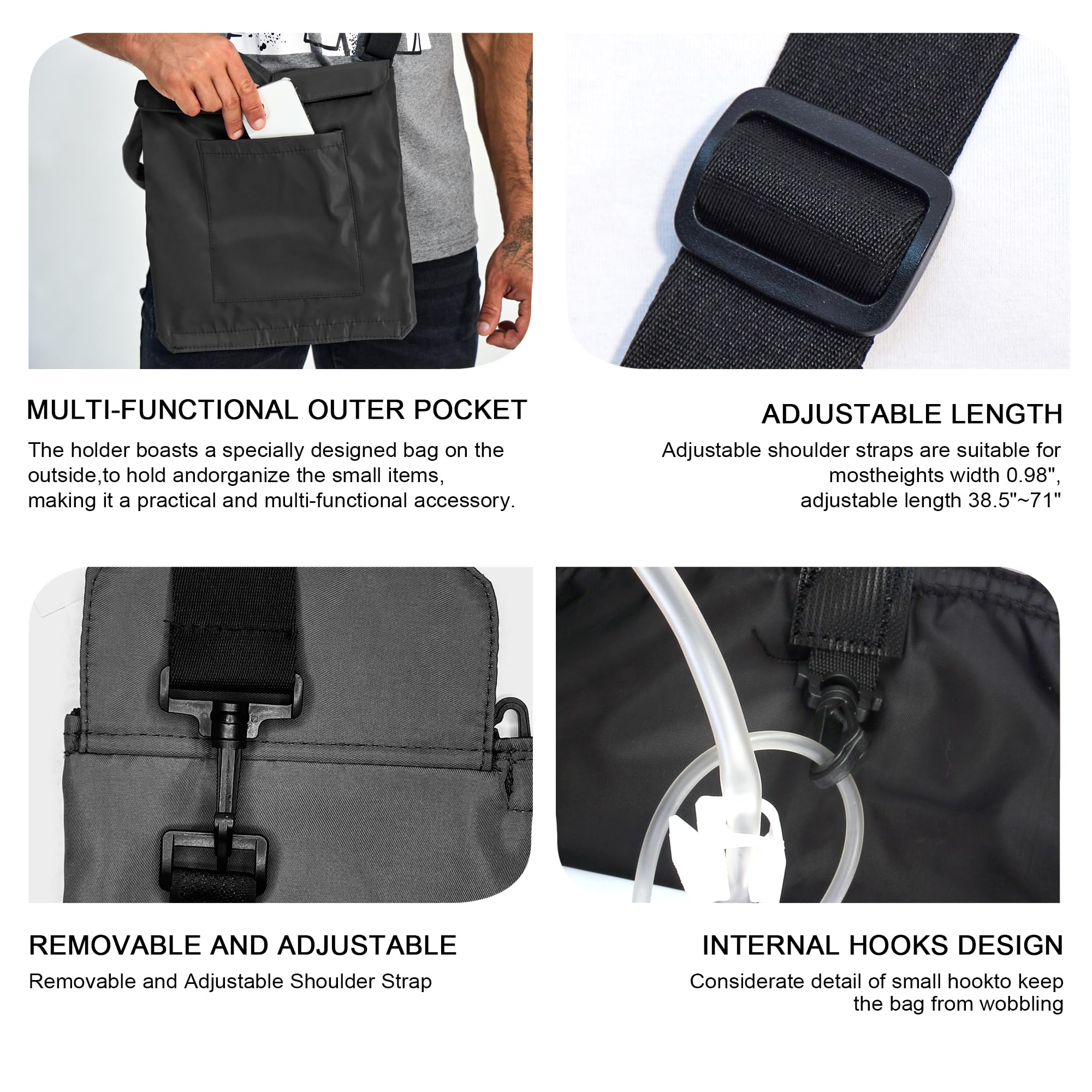 Adjustable Foley Catheter Cover & Urine Drainage Bag Holder - Discreet Abdominal Drain Concealment with Strap - Ideal for Post-Surgery, Hospital Use & Home Care